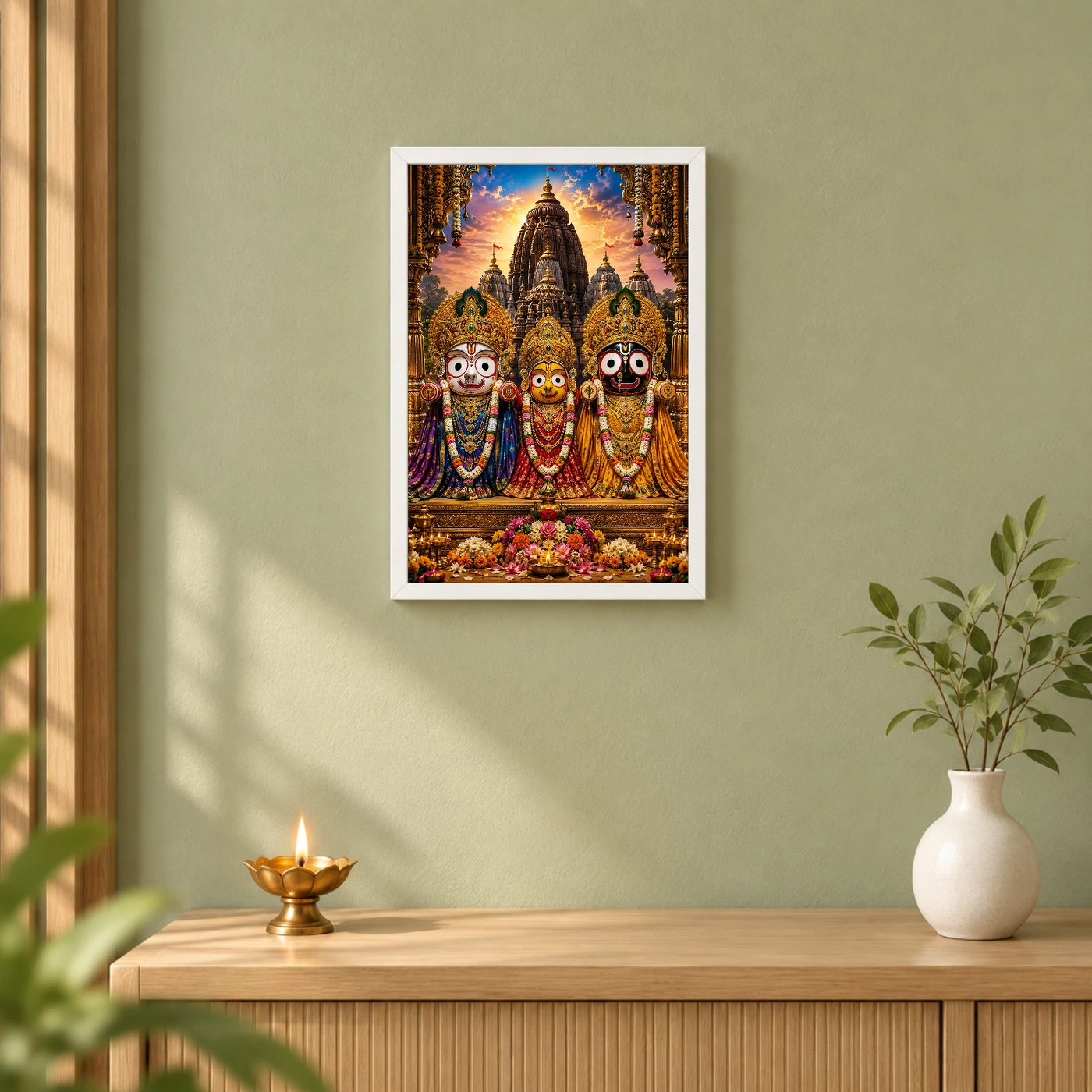 Jagannath Trinity Royal Jewel-Toned Portrait Photo Frame, view 6