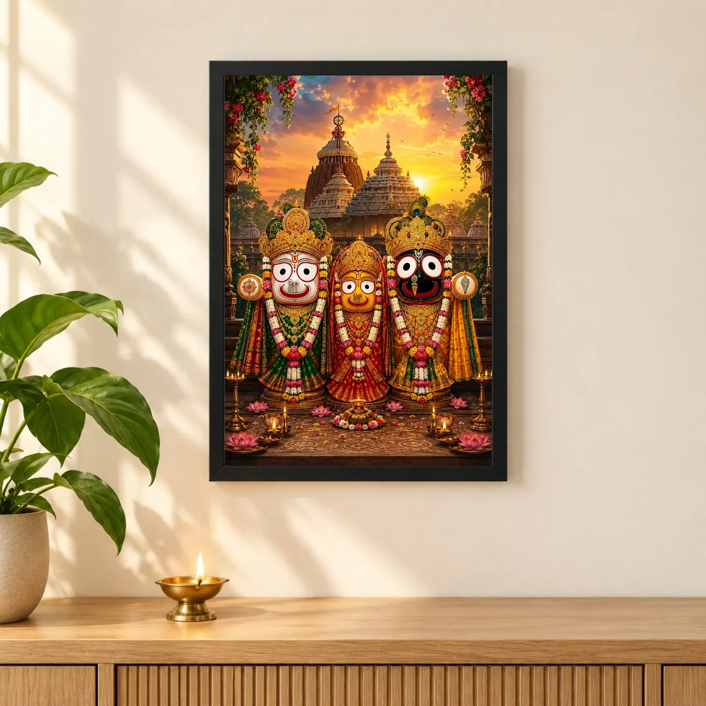 Jagannath Trinity Serene Sunrise Blessing Photo Frame, view 3