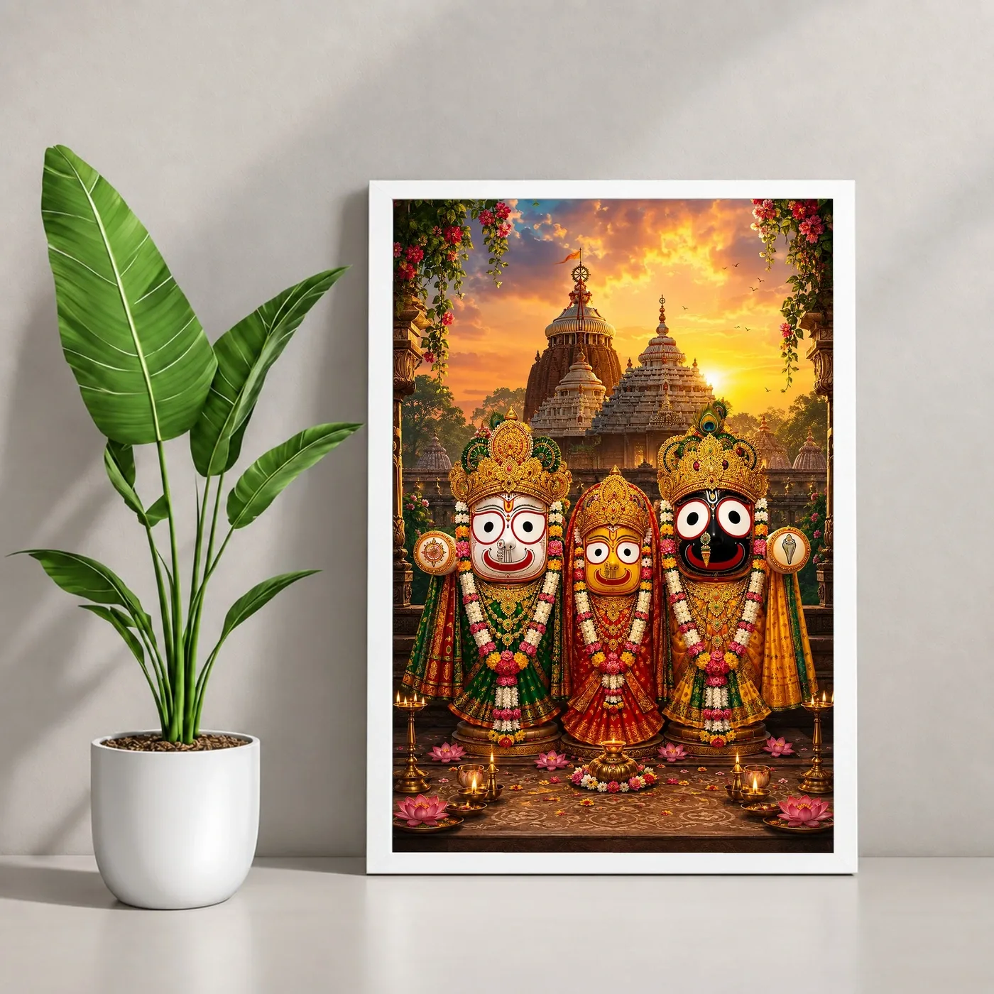 Jagannath Trinity Serene Sunrise Blessing Photo Frame, view 4