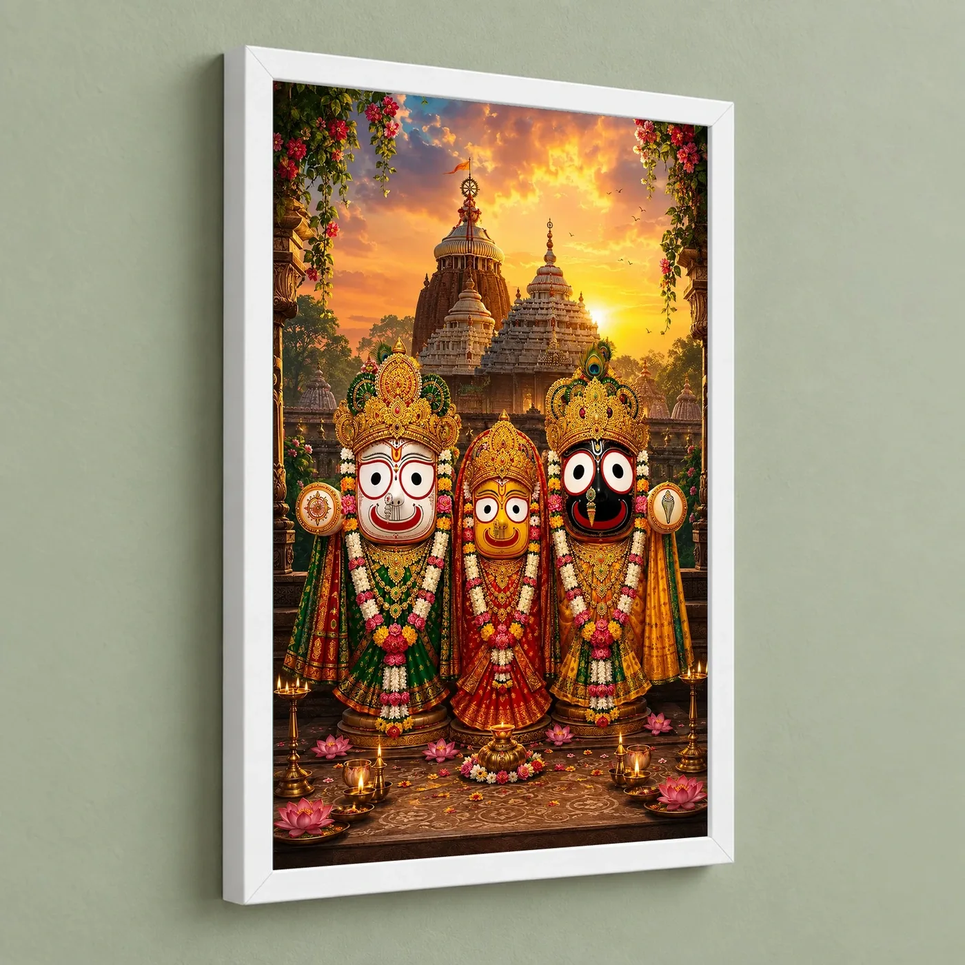 Jagannath Trinity Serene Sunrise Blessing Photo Frame, view 5