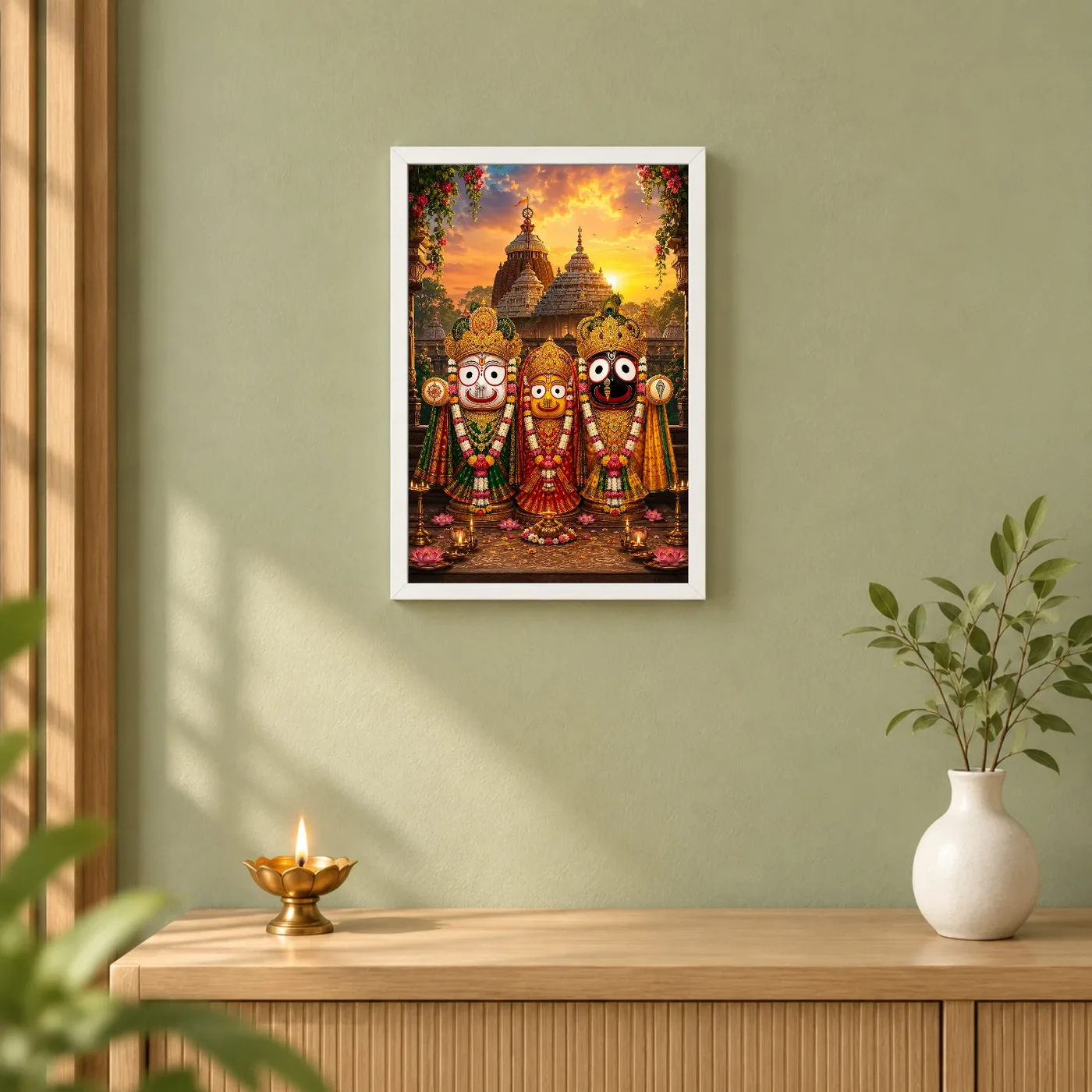 Jagannath Trinity Serene Sunrise Blessing Photo Frame, view 6
