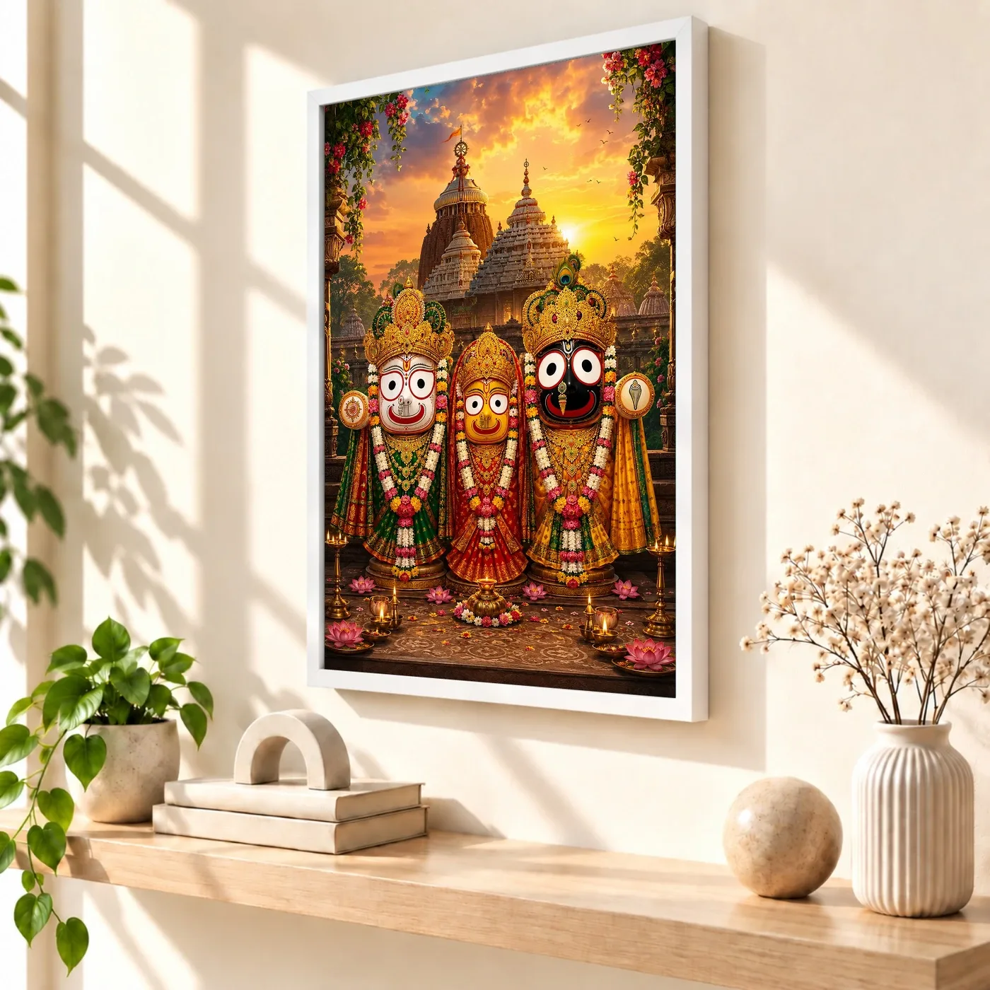 Jagannath Trinity Serene Sunrise Blessing Photo Frame, view 7