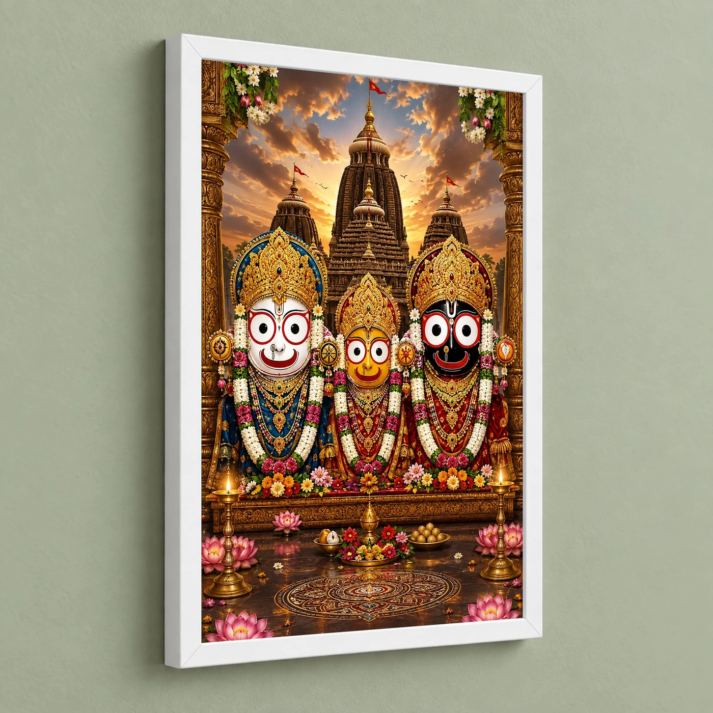 Jagannath Trinity Traditional Indian Miniature-Inspired Devotional Art Photo Frame, view 5