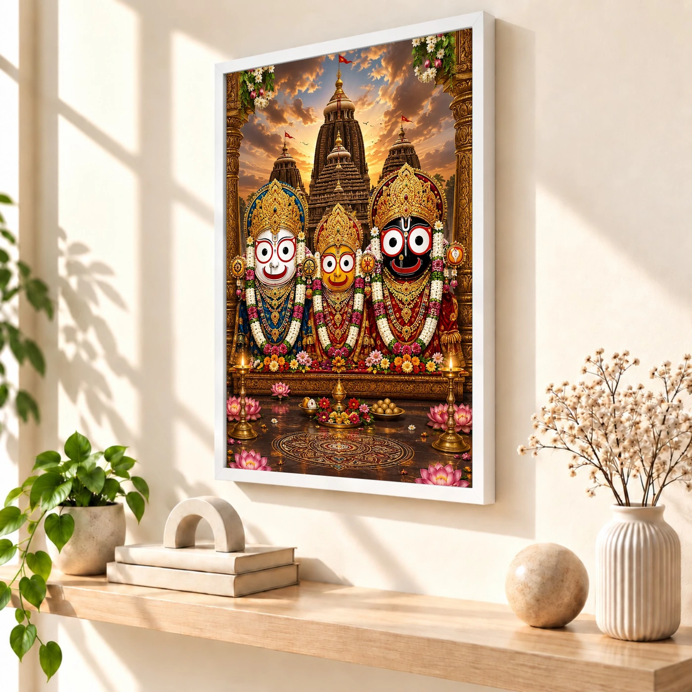 Jagannath Trinity Traditional Indian Miniature-Inspired Devotional Art Photo Frame, view 7