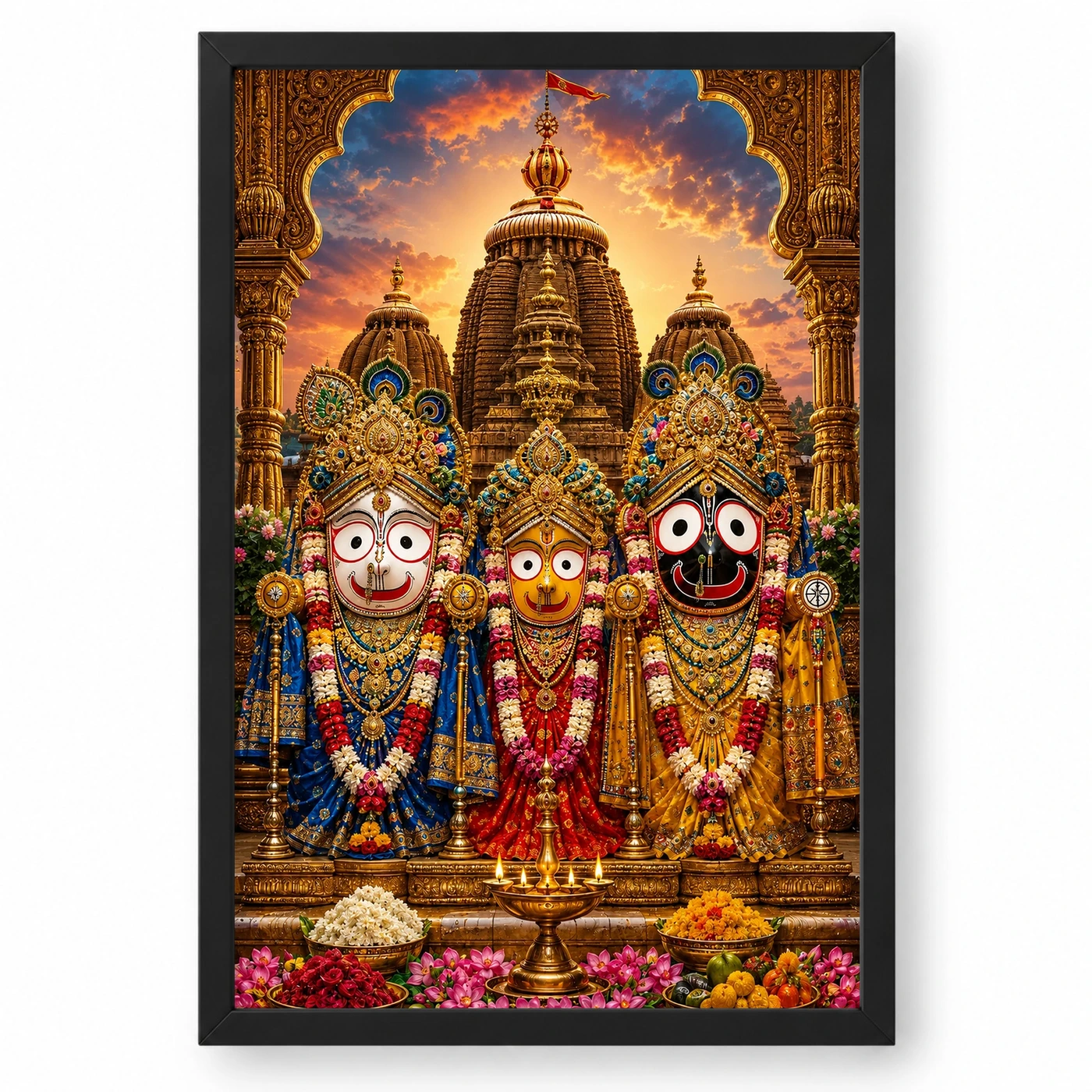 Jagannath Trinity Vivid Premium Spiritual Poster Art Photo Frame