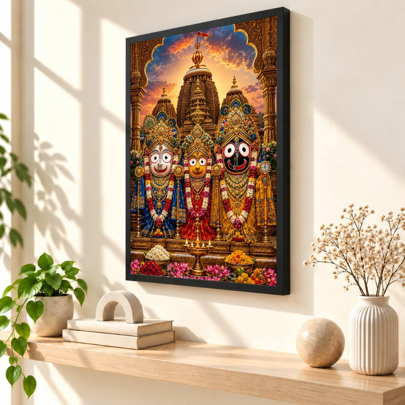 Jagannath Trinity Vivid Premium Spiritual Poster Art Photo Frame, view 2
