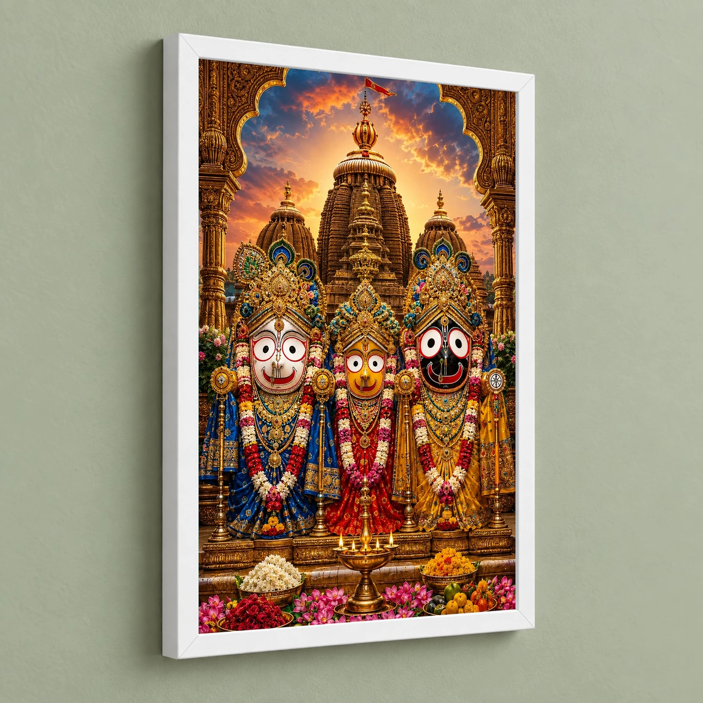 Jagannath Trinity Vivid Premium Spiritual Poster Art Photo Frame, view 5