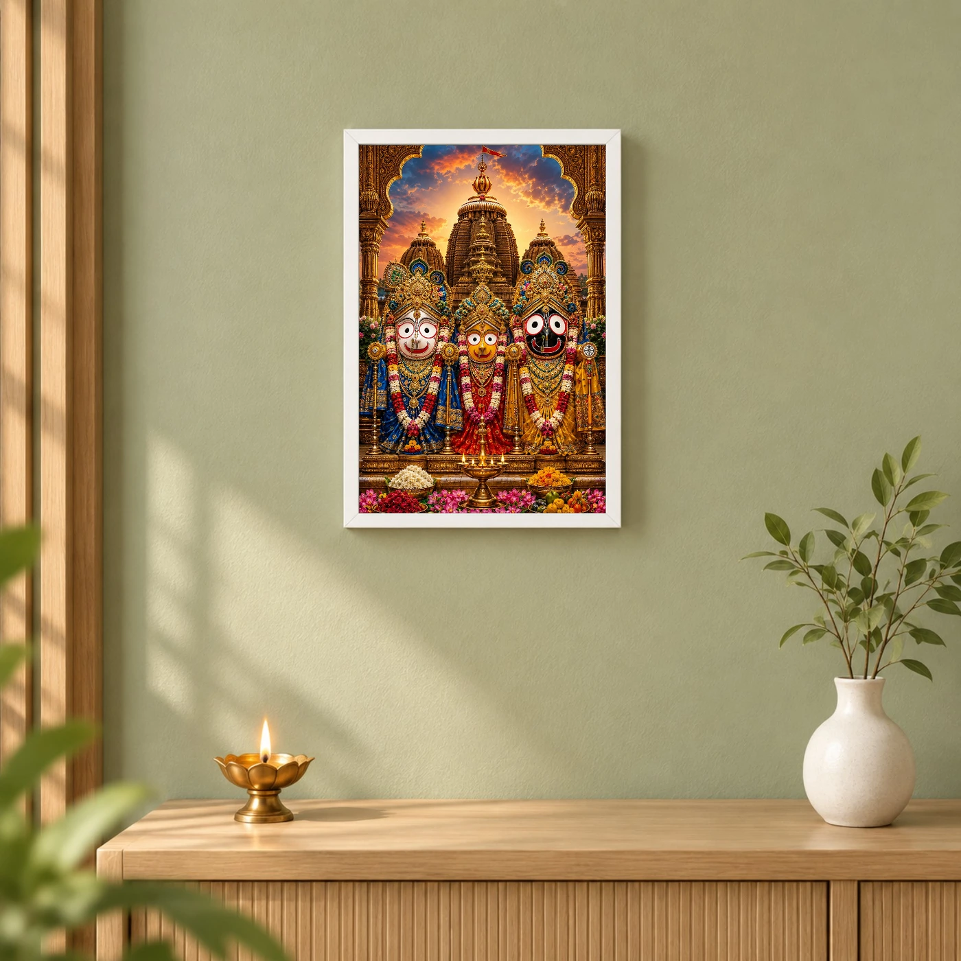 Jagannath Trinity Vivid Premium Spiritual Poster Art Photo Frame, view 6