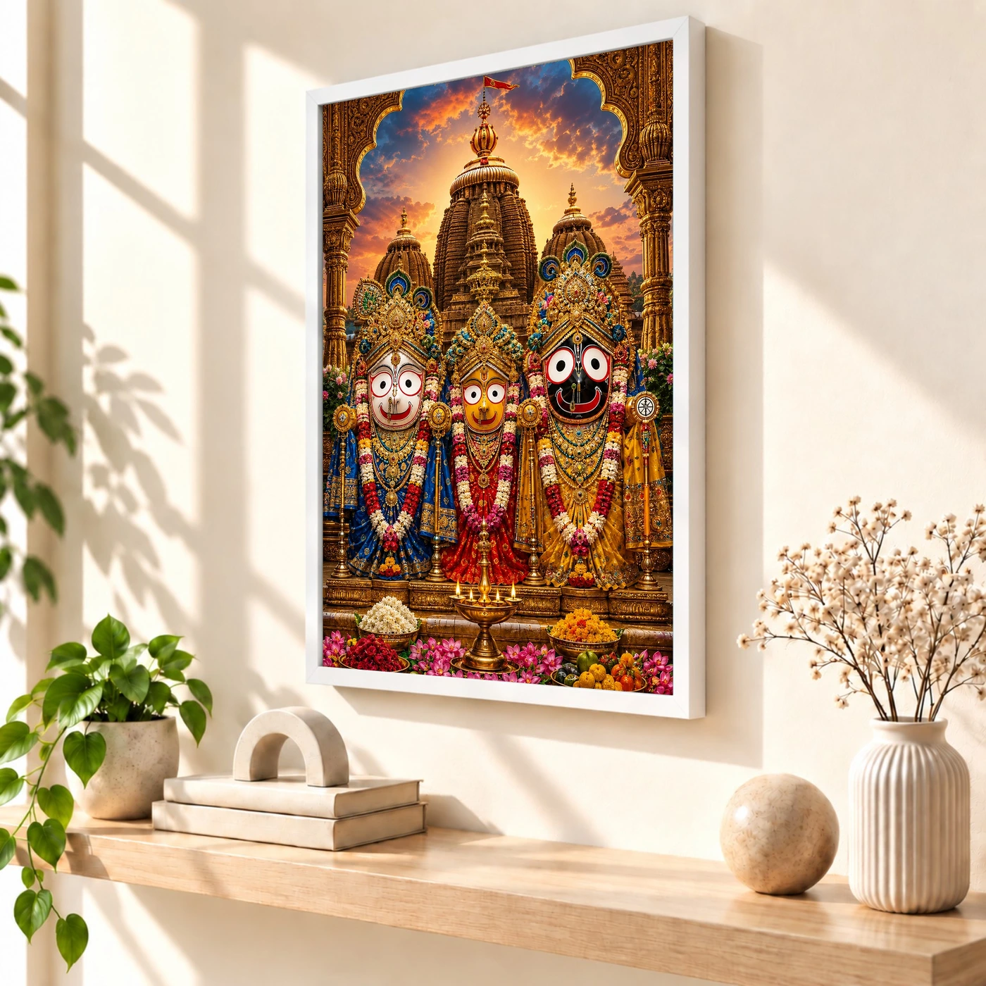 Jagannath Trinity Vivid Premium Spiritual Poster Art Photo Frame, view 7