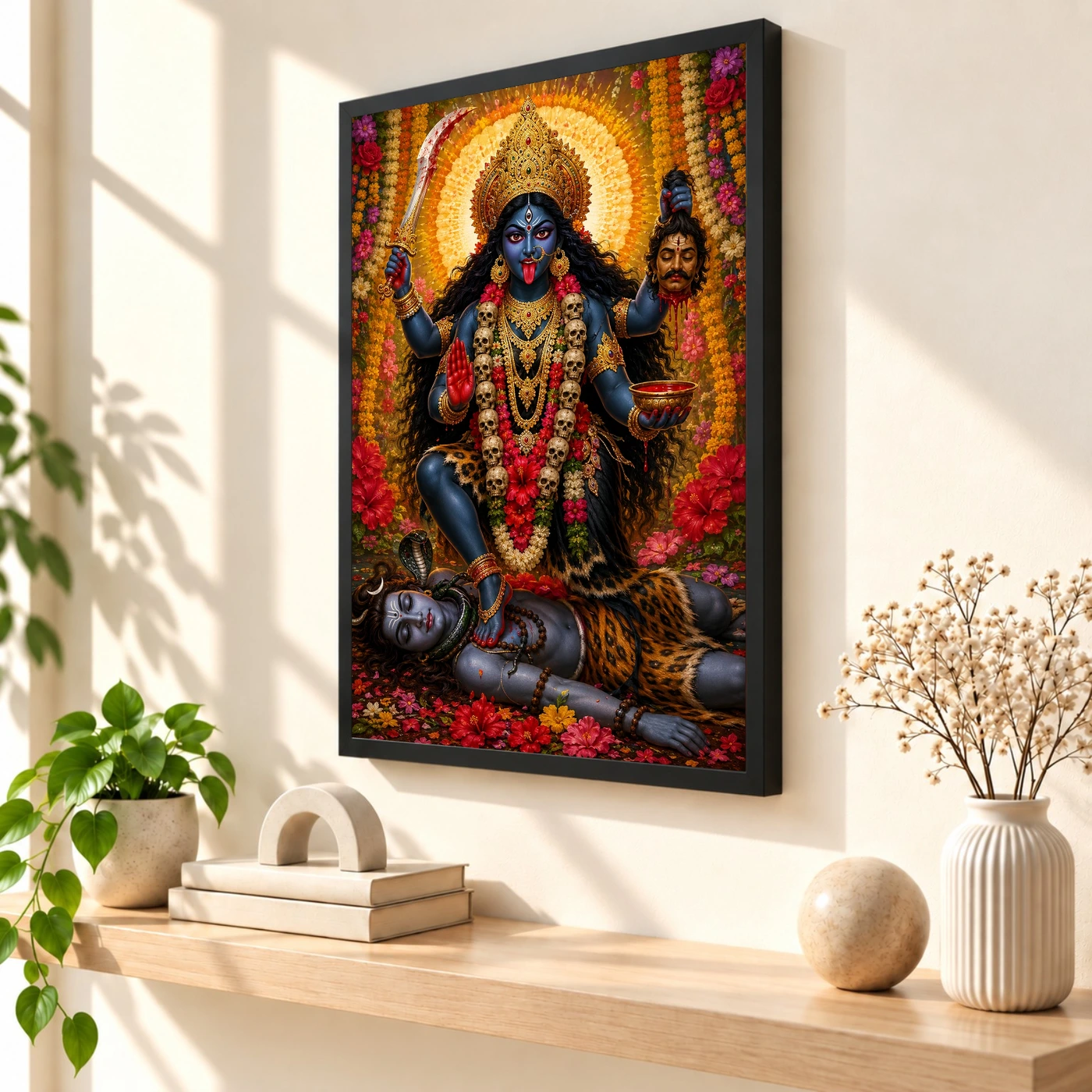 Kali Maa Grand Festival Flower Decoration Photo Frame, view 2