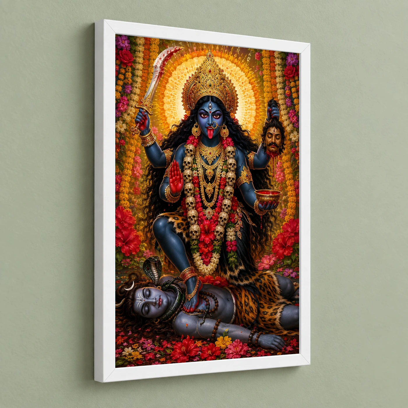 Kali Maa Grand Festival Flower Decoration Photo Frame, view 5