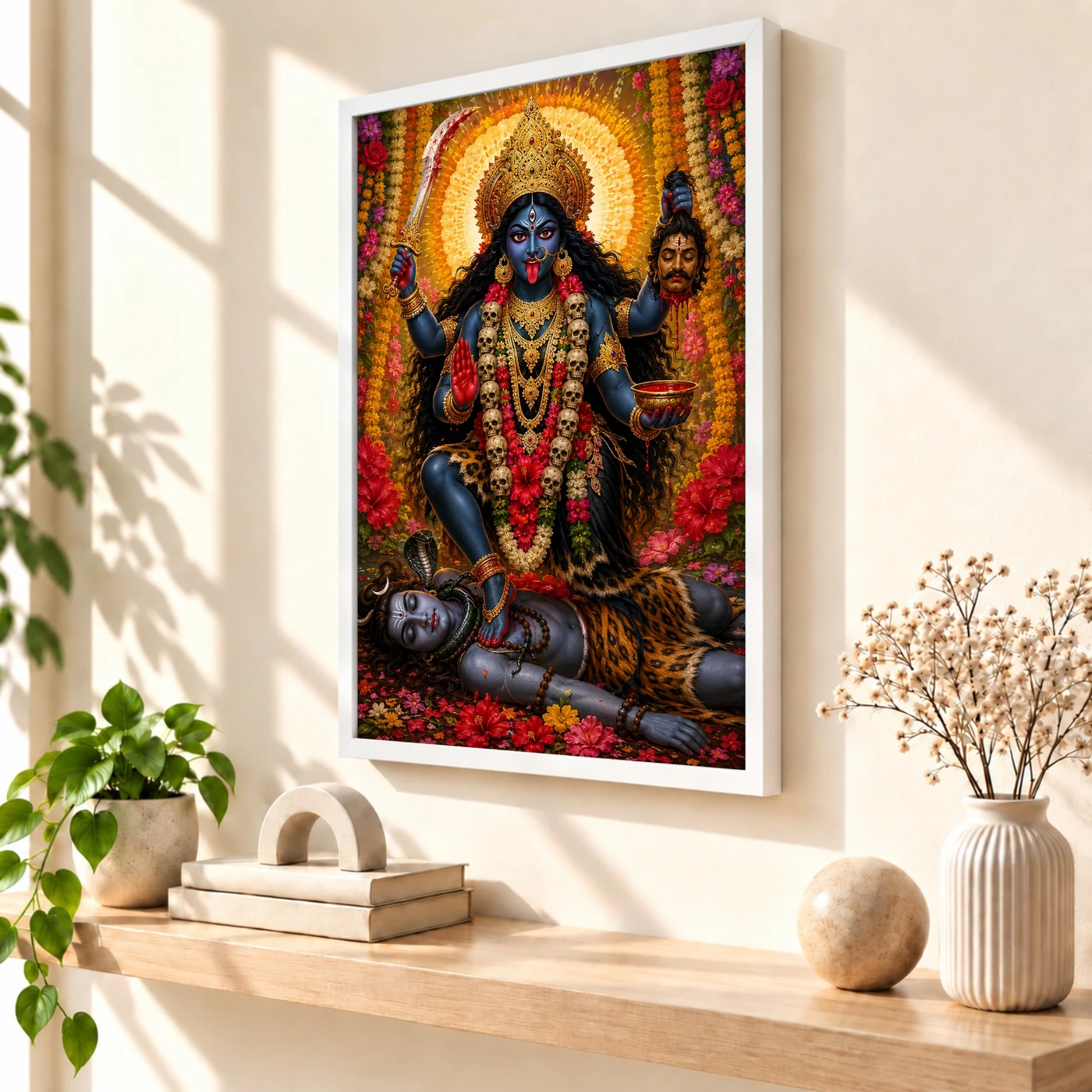 Kali Maa Grand Festival Flower Decoration Photo Frame, view 7