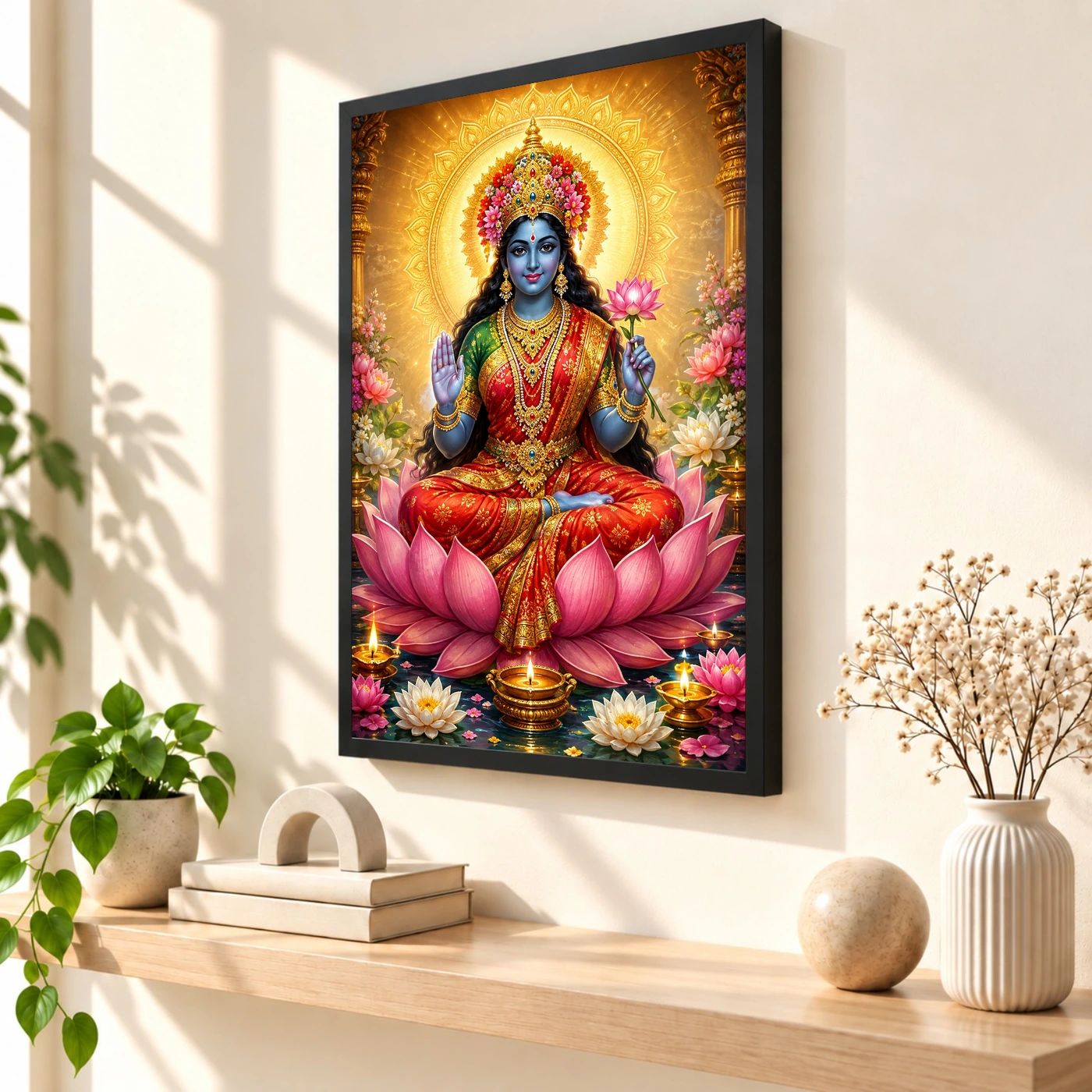 Kali Maa Lotus And Diya Radiance Photo Frame, view 2