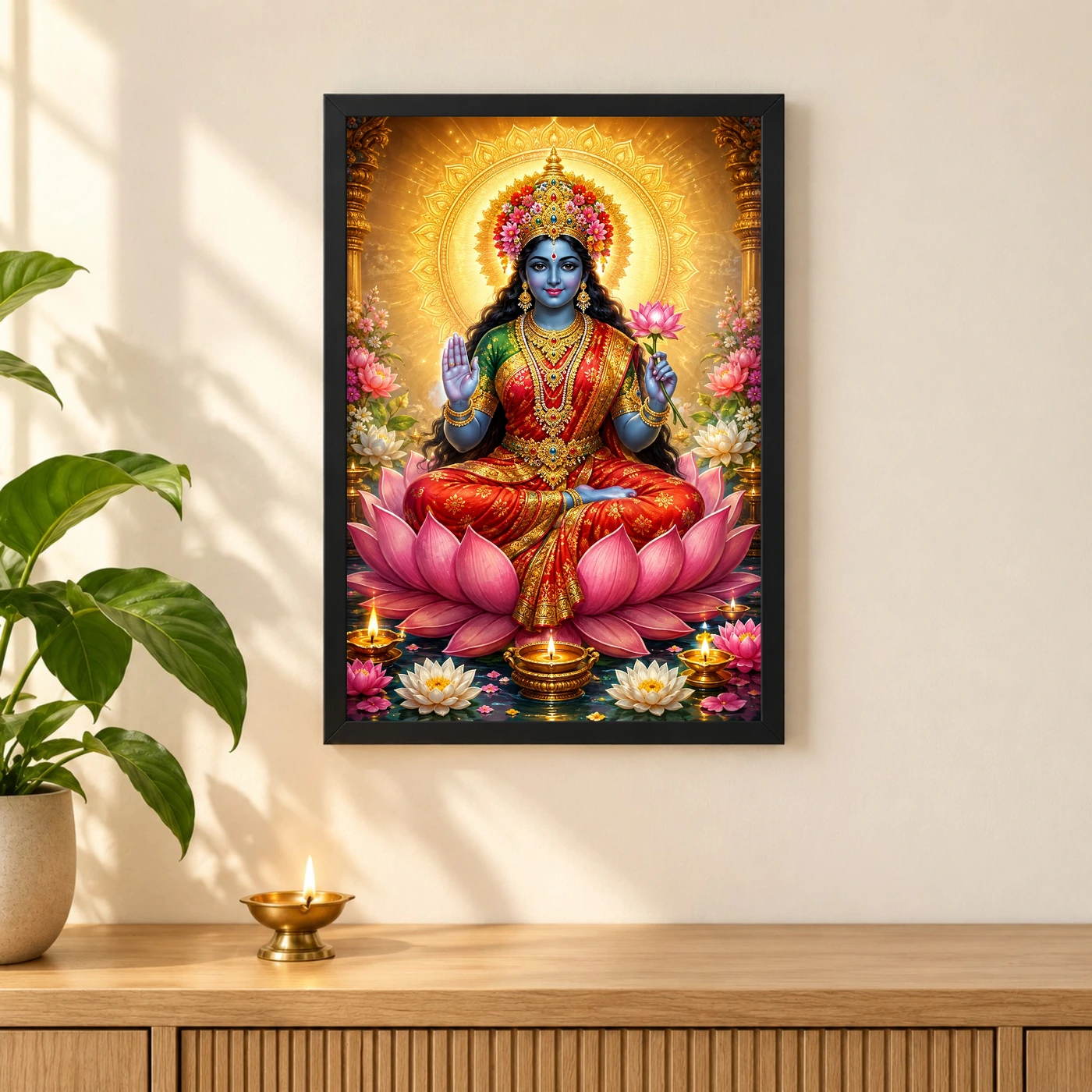 Kali Maa Lotus And Diya Radiance Photo Frame, view 3