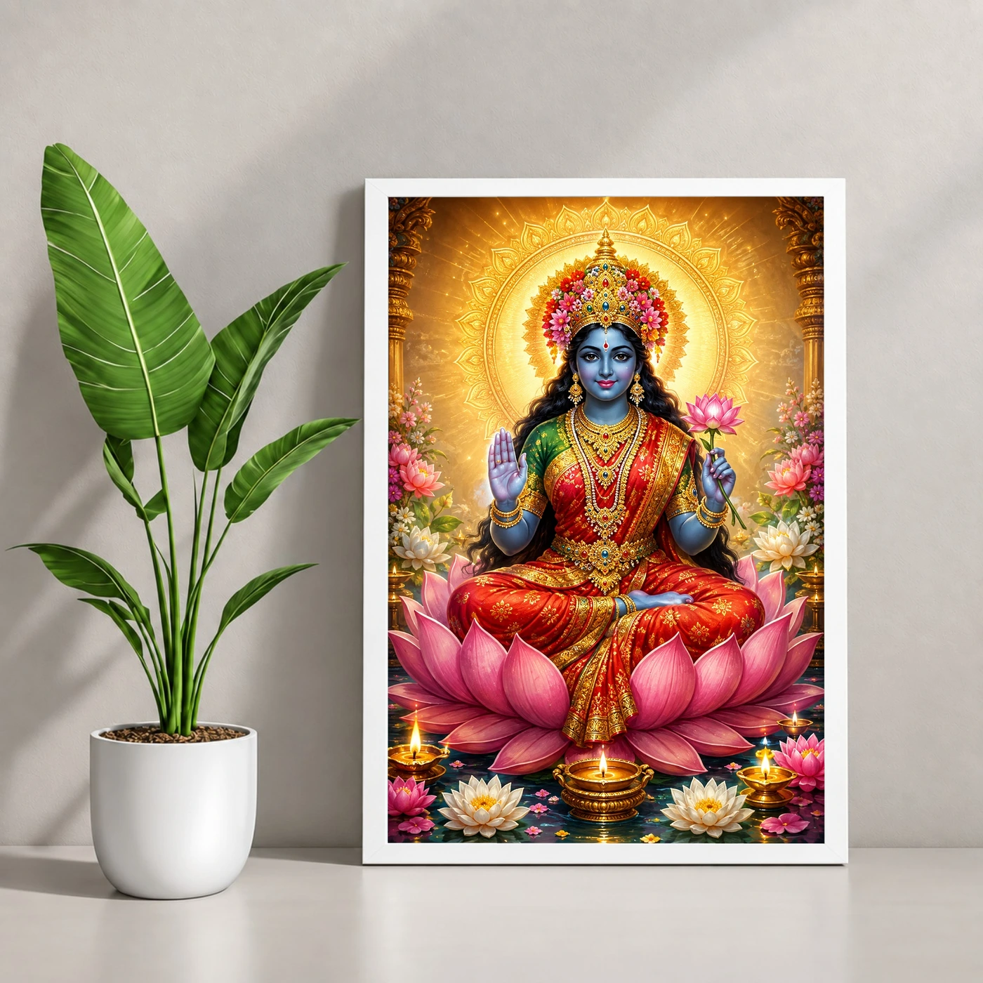Kali Maa Lotus And Diya Radiance Photo Frame, view 4