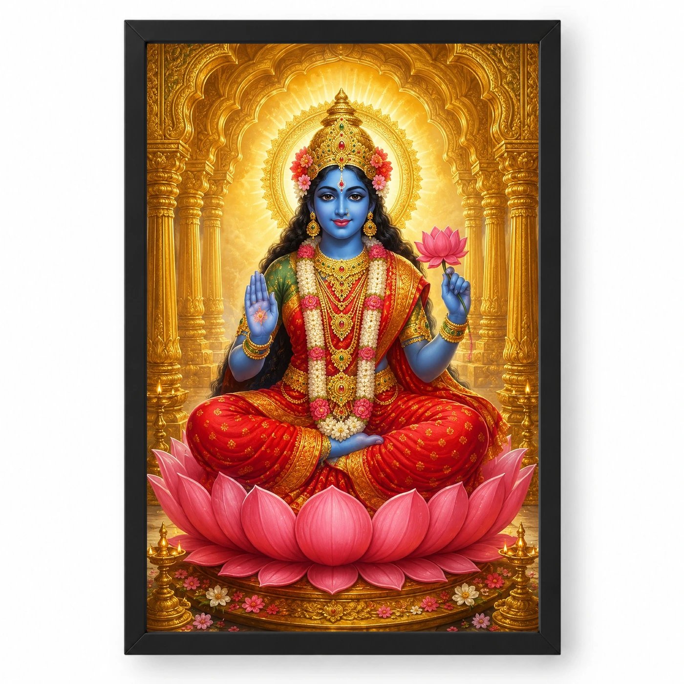 Kali Maa Ornate Golden Temple Darshan Photo Frame