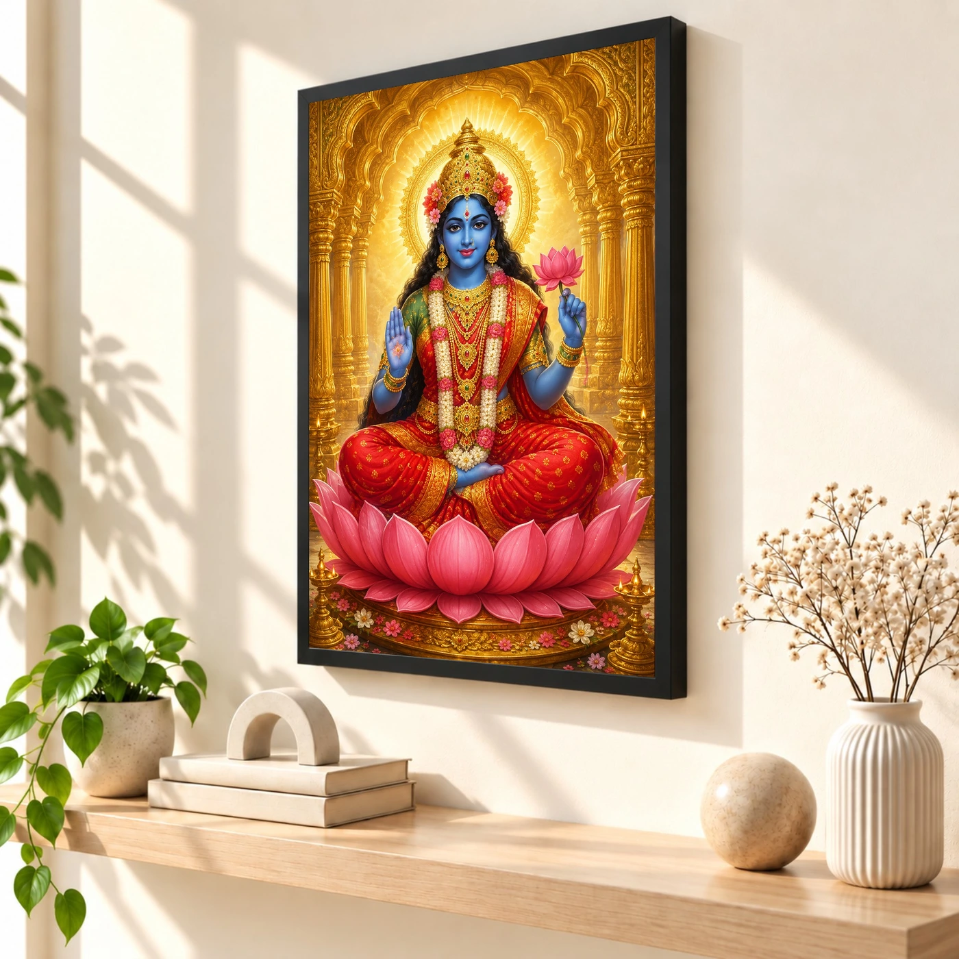 Kali Maa Ornate Golden Temple Darshan Photo Frame, view 2