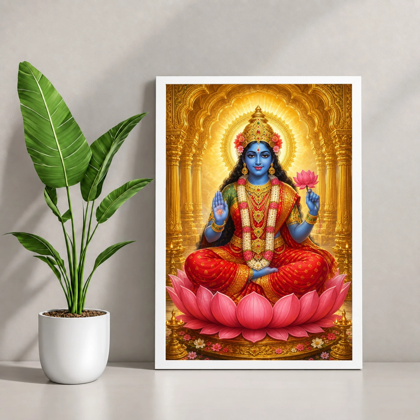 Kali Maa Ornate Golden Temple Darshan Photo Frame, view 4