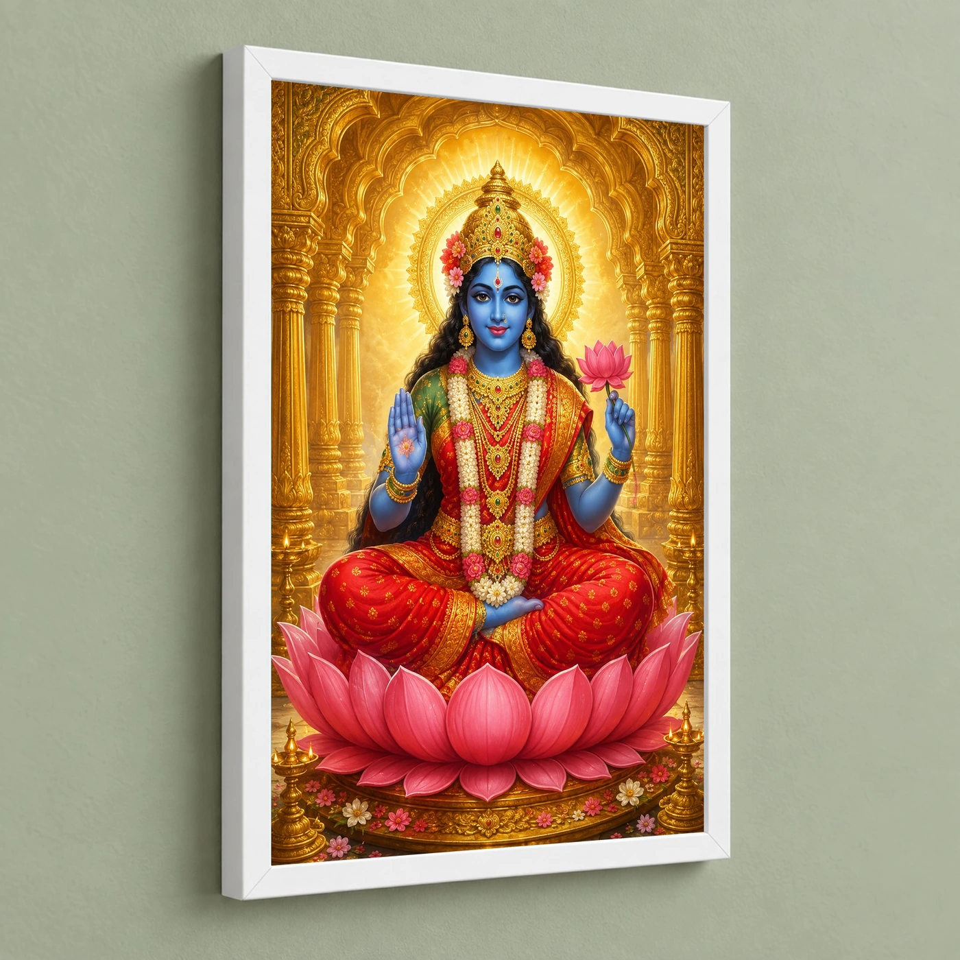 Kali Maa Ornate Golden Temple Darshan Photo Frame, view 5