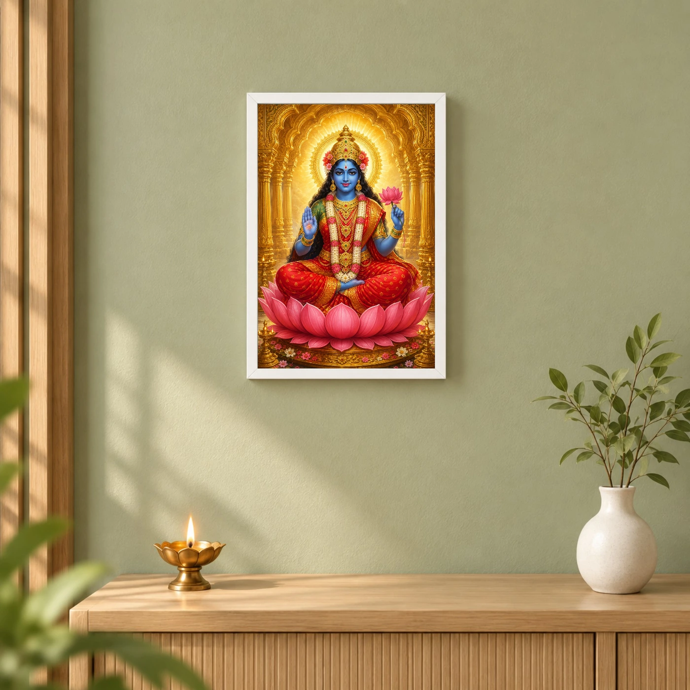 Kali Maa Ornate Golden Temple Darshan Photo Frame, view 6