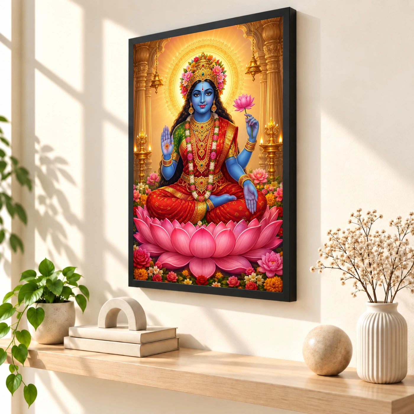 Kali Maa Peaceful Home Mandir Composition Photo Frame, view 2