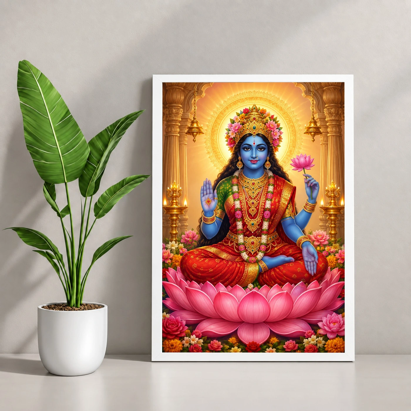 Kali Maa Peaceful Home Mandir Composition Photo Frame, view 4