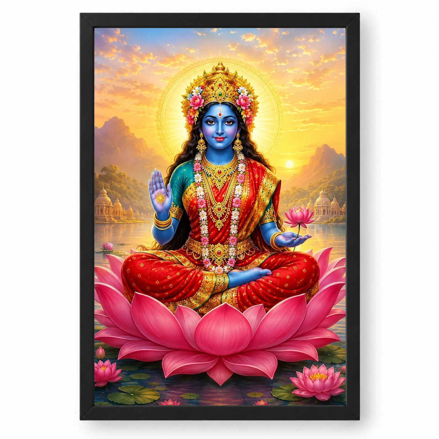 Kali Maa Serene Sunrise Blessing Photo Frame