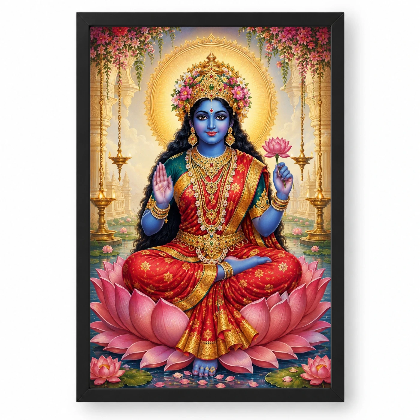 Kali Maa Traditional Indian Miniature-Inspired Devotional Art Photo Frame