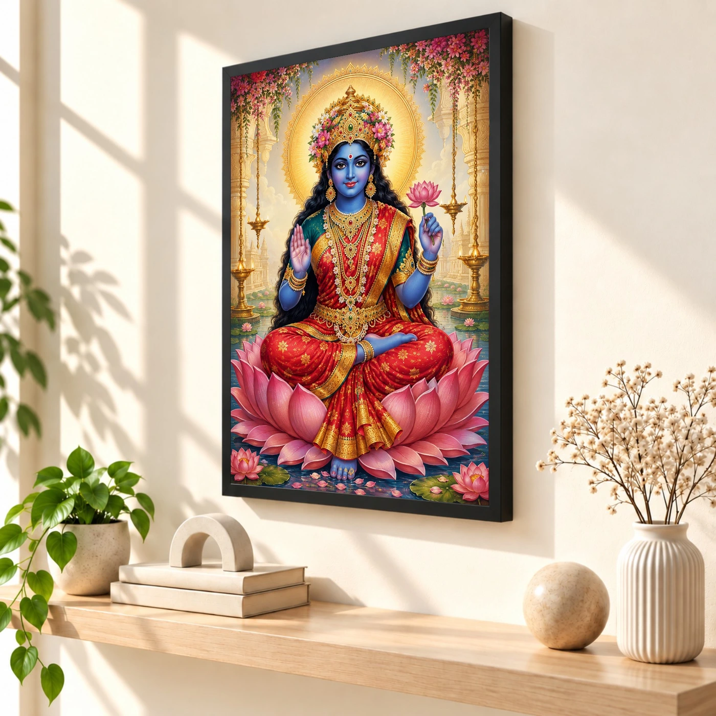 Kali Maa Traditional Indian Miniature-Inspired Devotional Art Photo Frame, view 2