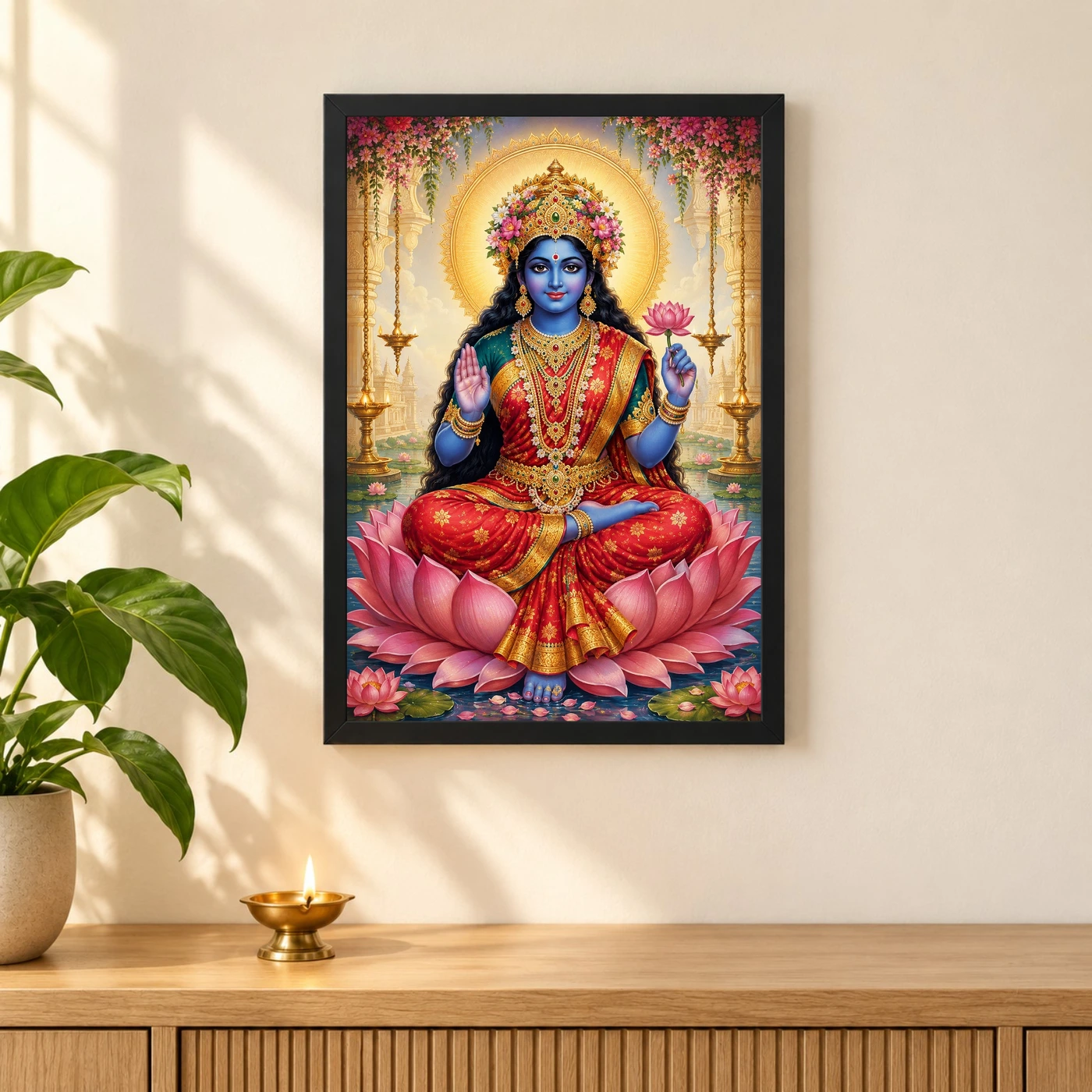 Kali Maa Traditional Indian Miniature-Inspired Devotional Art Photo Frame, view 3