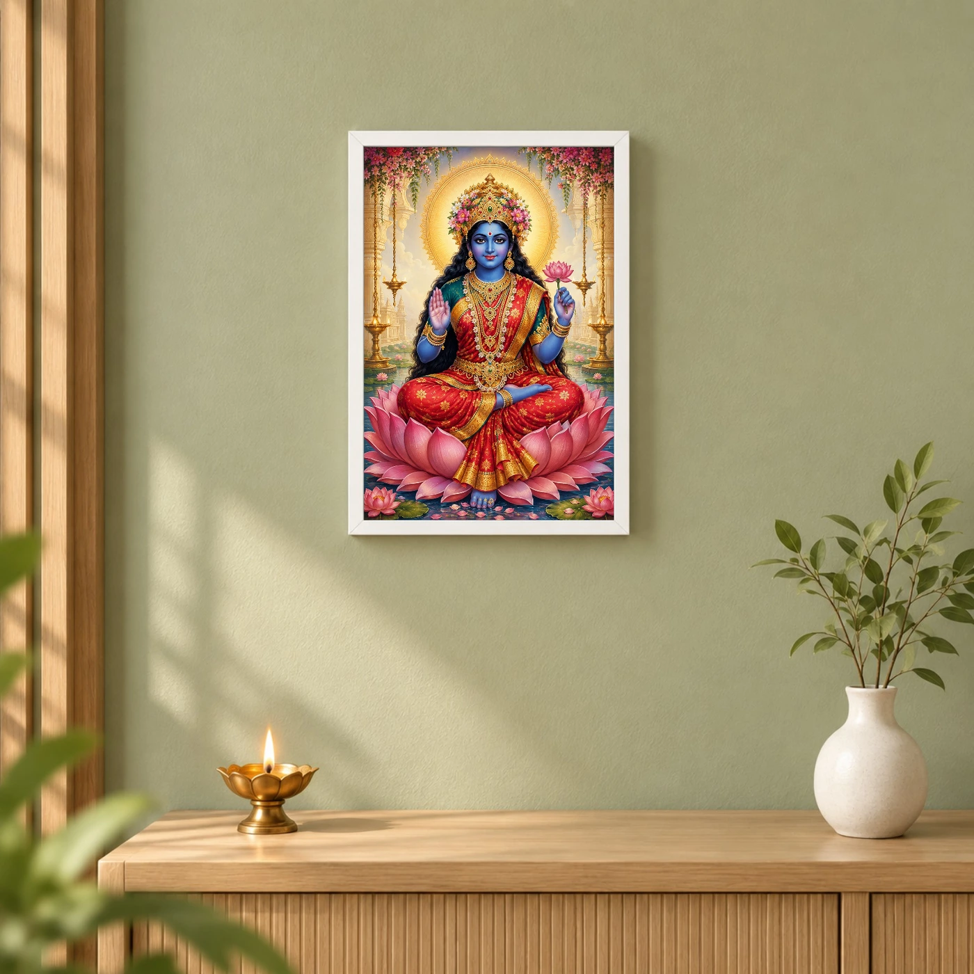 Kali Maa Traditional Indian Miniature-Inspired Devotional Art Photo Frame, view 6
