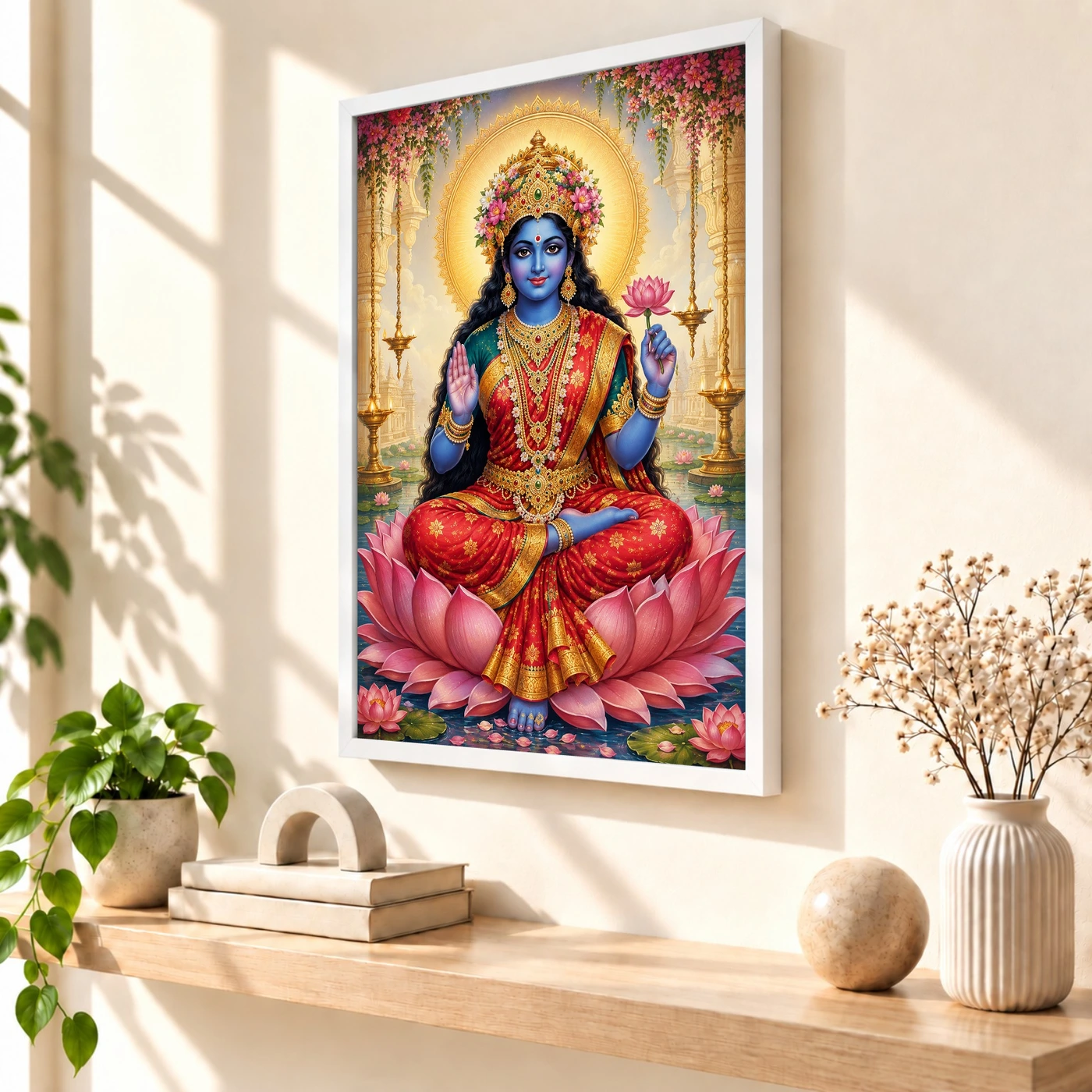 Kali Maa Traditional Indian Miniature-Inspired Devotional Art Photo Frame, view 7