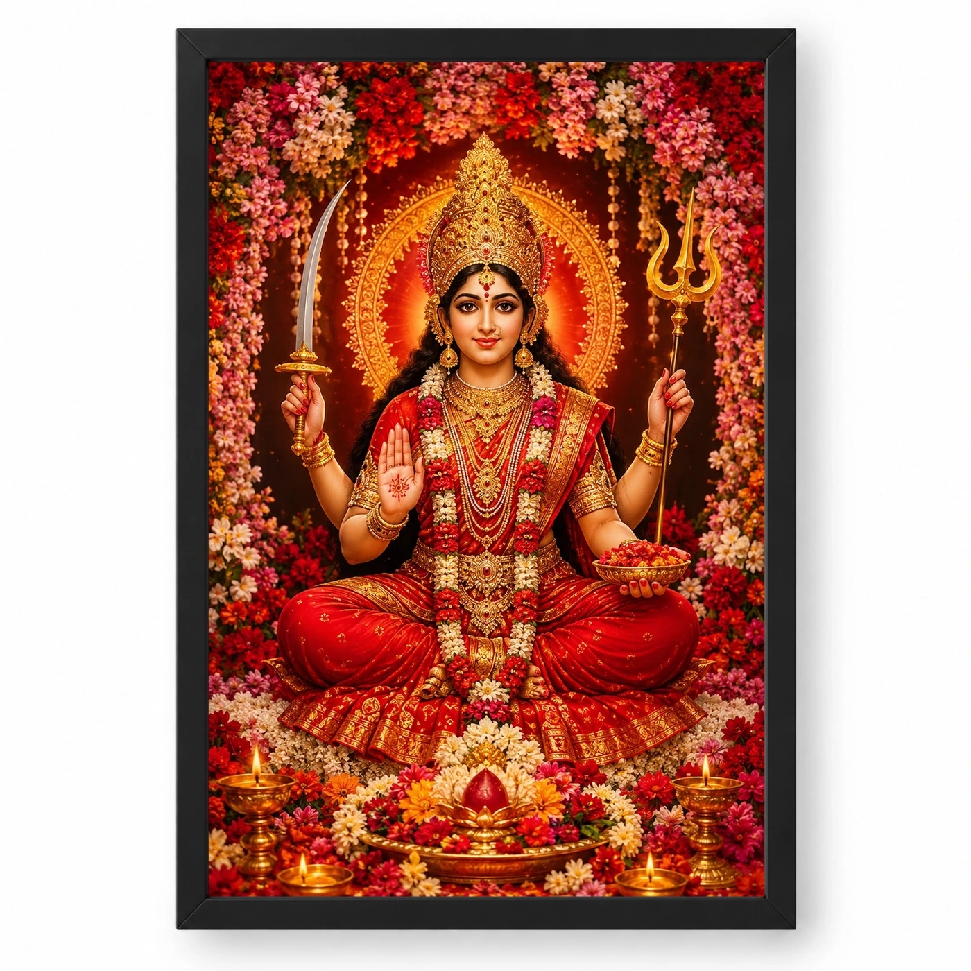 Kamakhya Devi Grand Festival Flower Decoration Photo Frame
