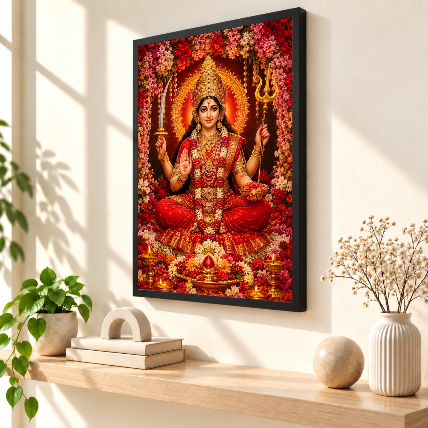 Kamakhya Devi Grand Festival Flower Decoration Photo Frame, view 2