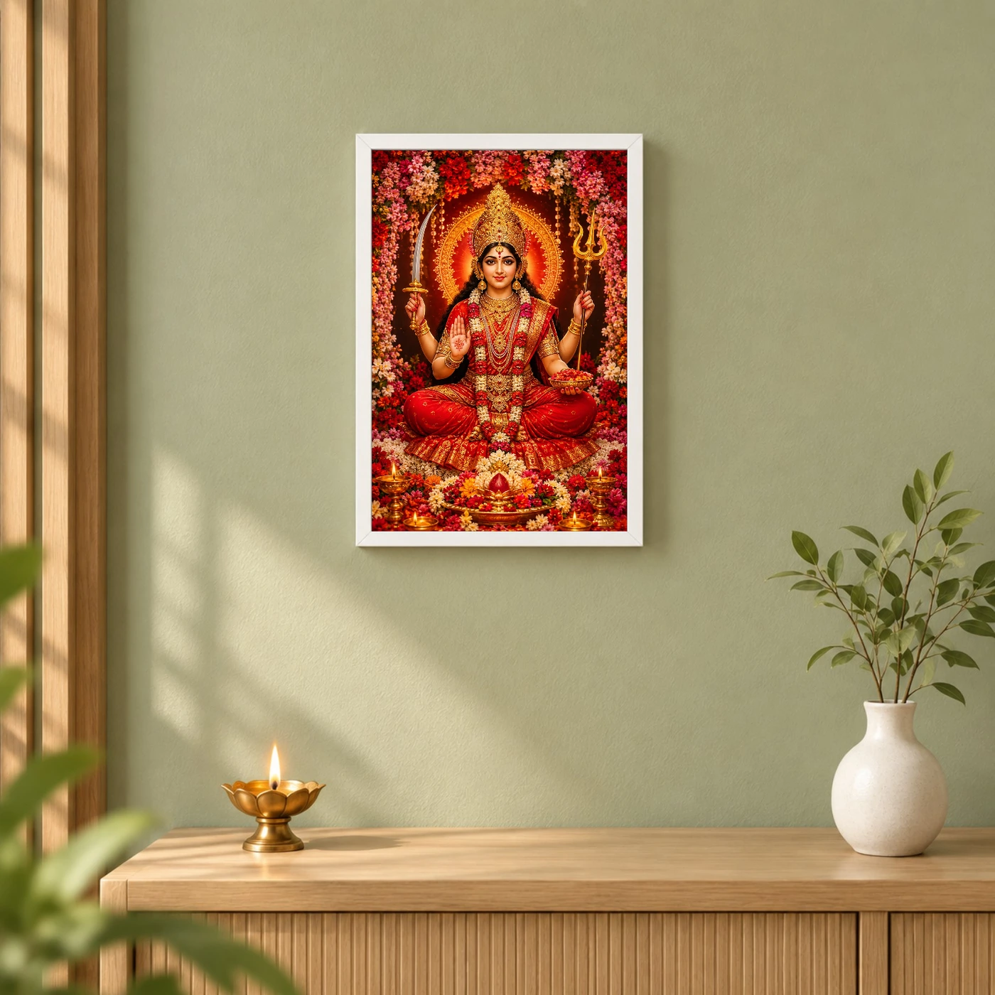 Kamakhya Devi Grand Festival Flower Decoration Photo Frame, view 6