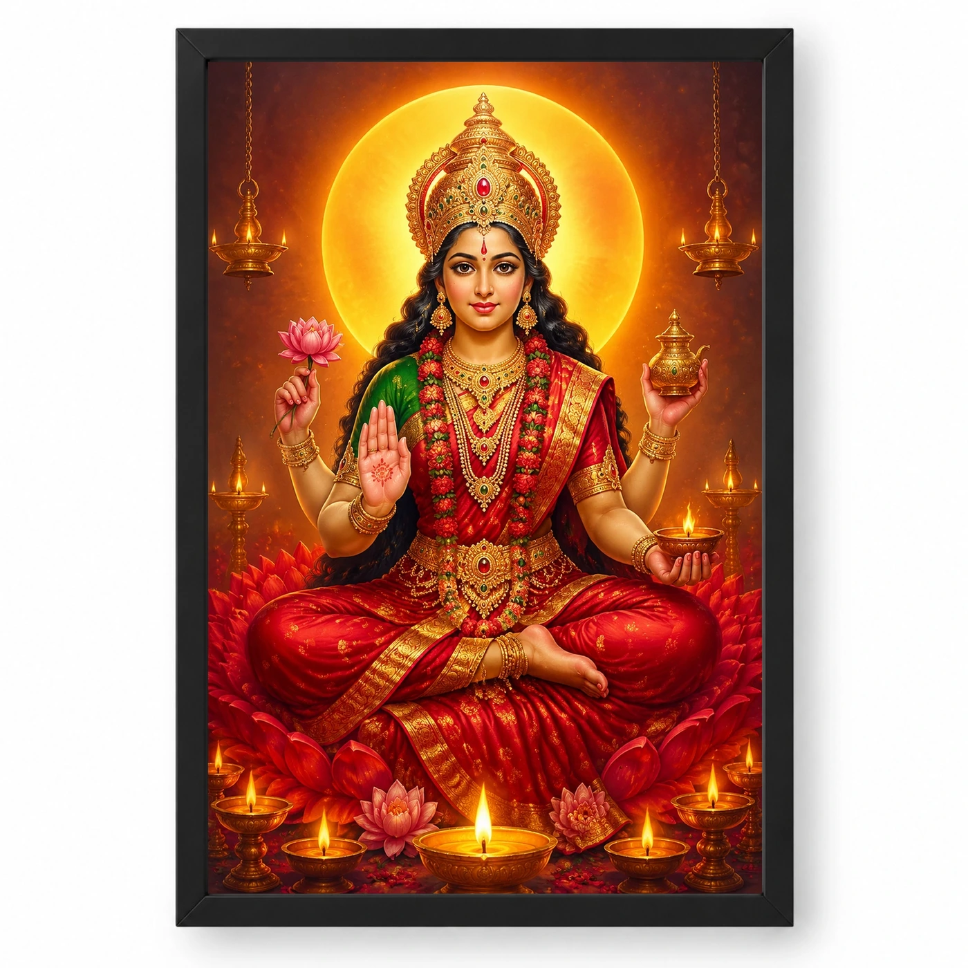 Kamakhya Devi Lotus And Diya Radiance Photo Frame