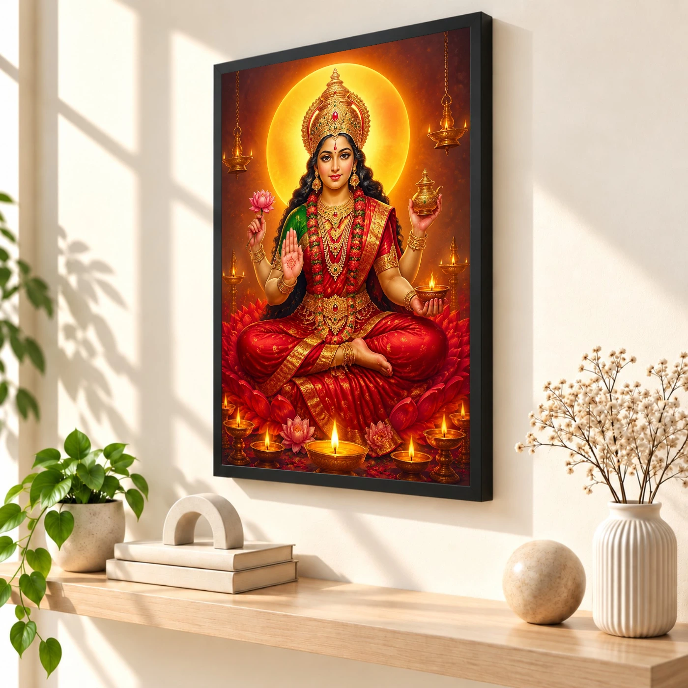 Kamakhya Devi Lotus And Diya Radiance Photo Frame, view 2
