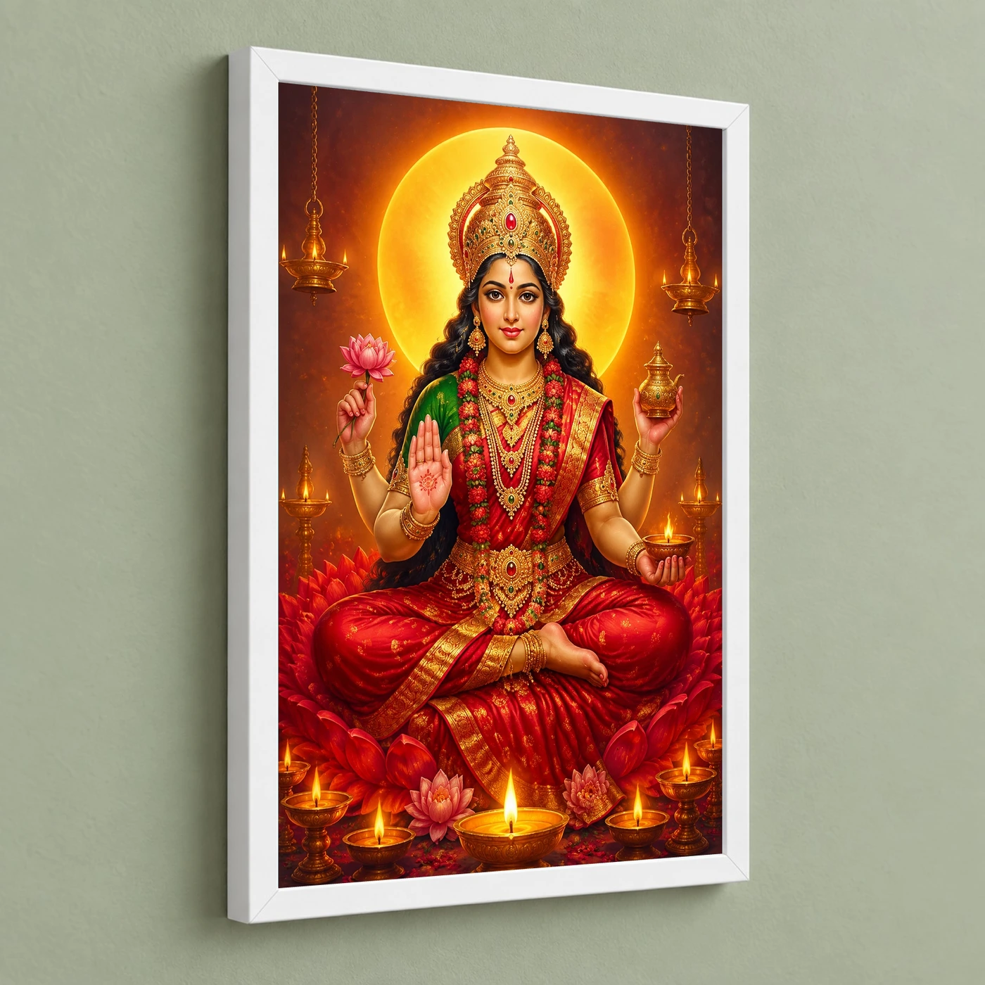 Kamakhya Devi Lotus And Diya Radiance Photo Frame, view 5