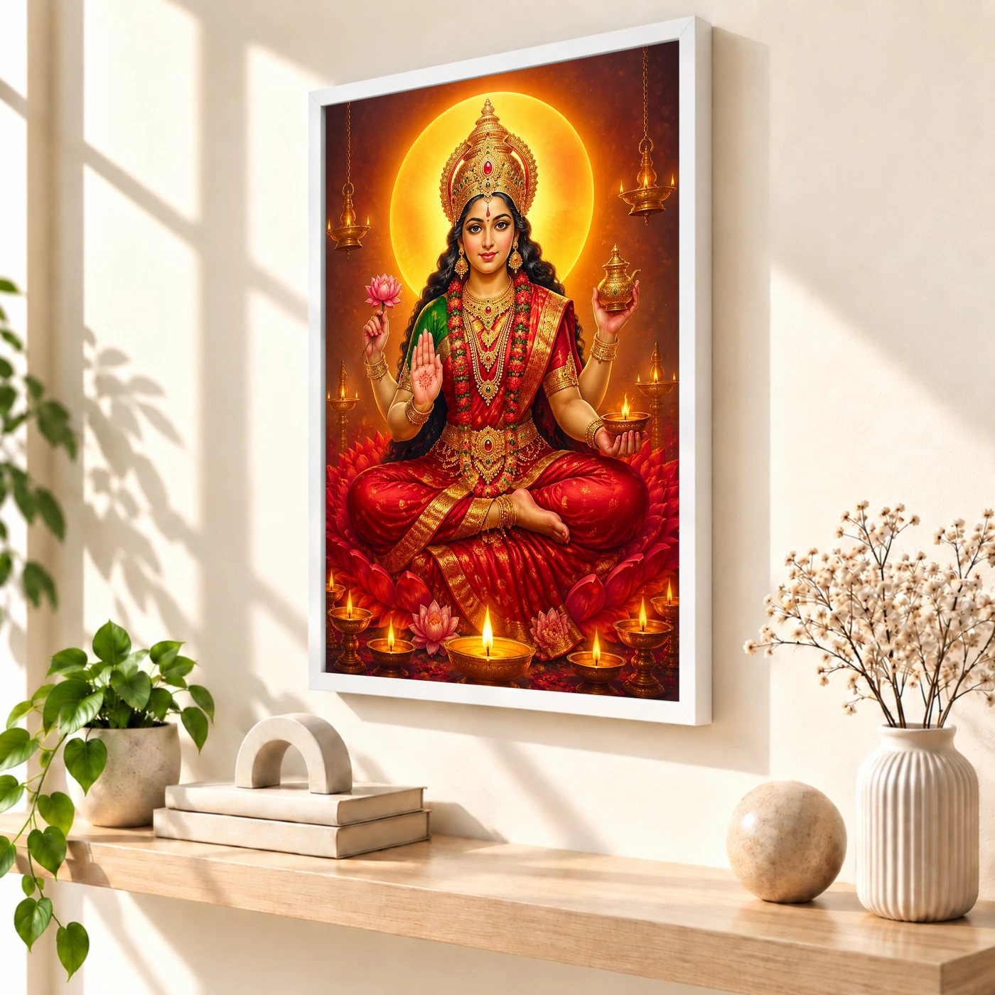 Kamakhya Devi Lotus And Diya Radiance Photo Frame, view 7