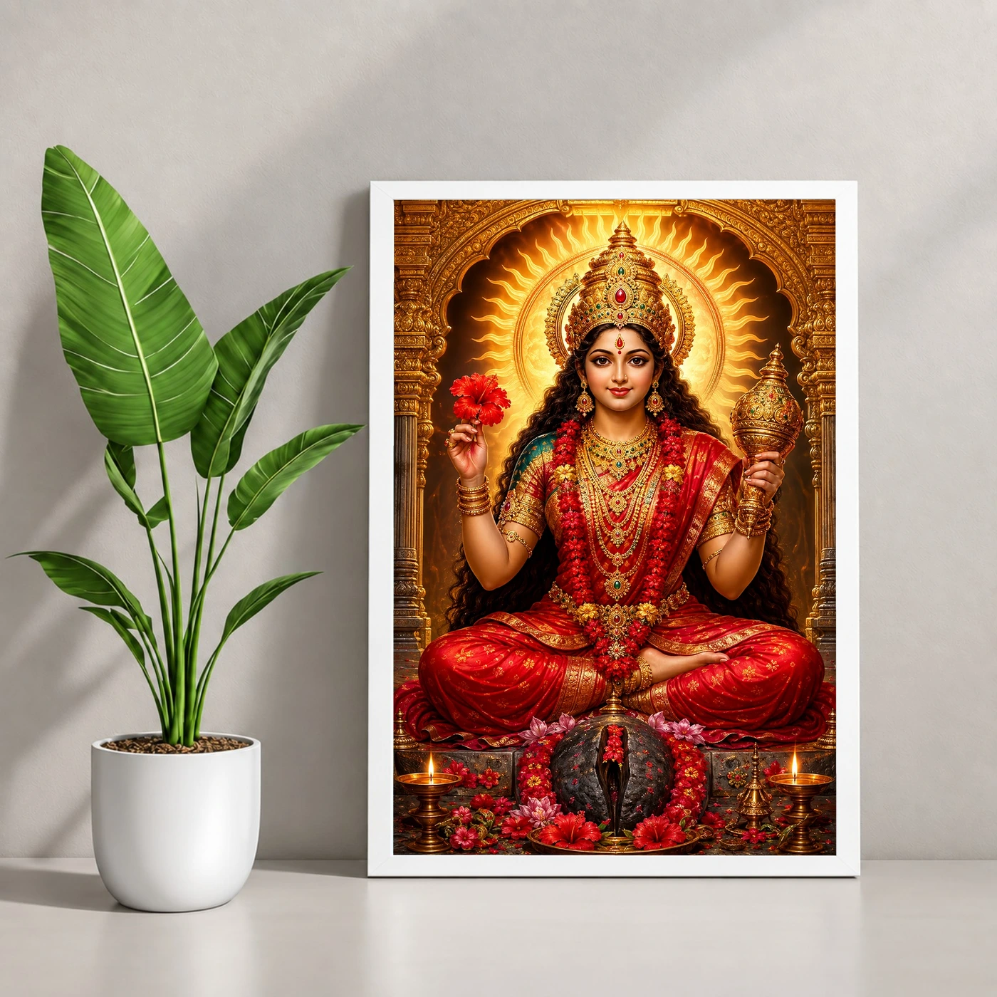 Kamakhya Devi Ornate Golden Temple Darshan Photo Frame, view 4