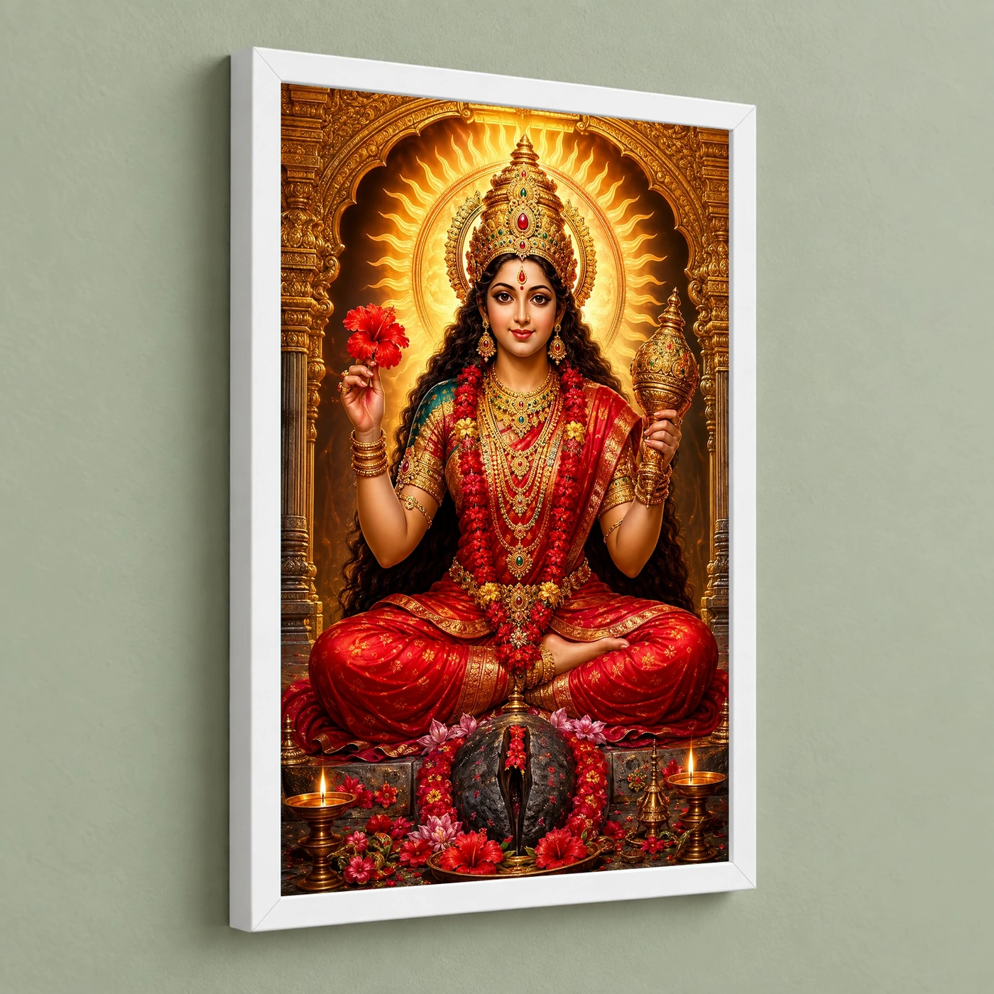 Kamakhya Devi Ornate Golden Temple Darshan Photo Frame, view 5