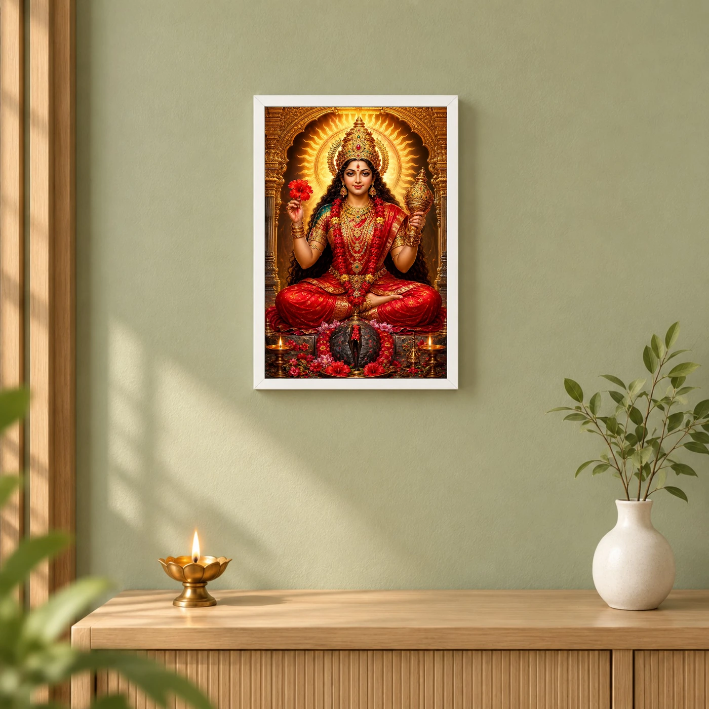 Kamakhya Devi Ornate Golden Temple Darshan Photo Frame, view 6