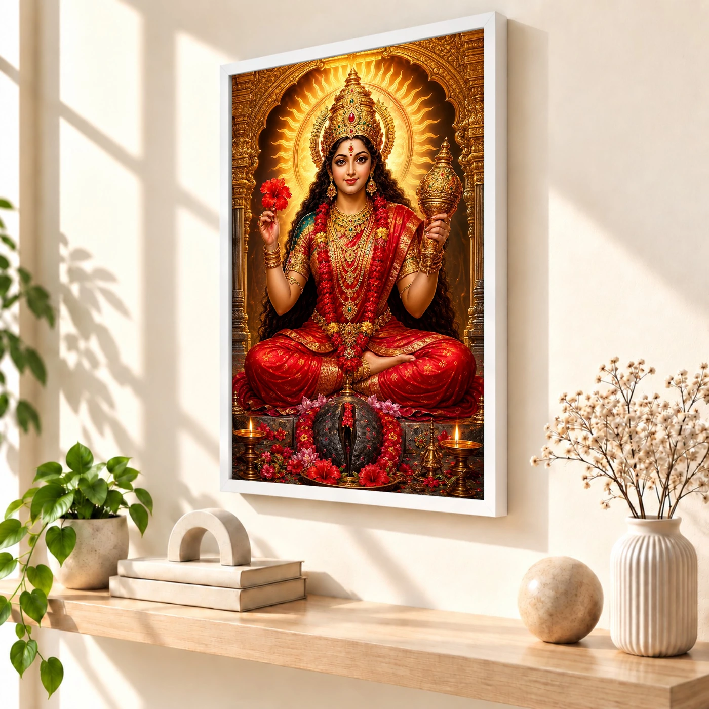 Kamakhya Devi Ornate Golden Temple Darshan Photo Frame, view 7