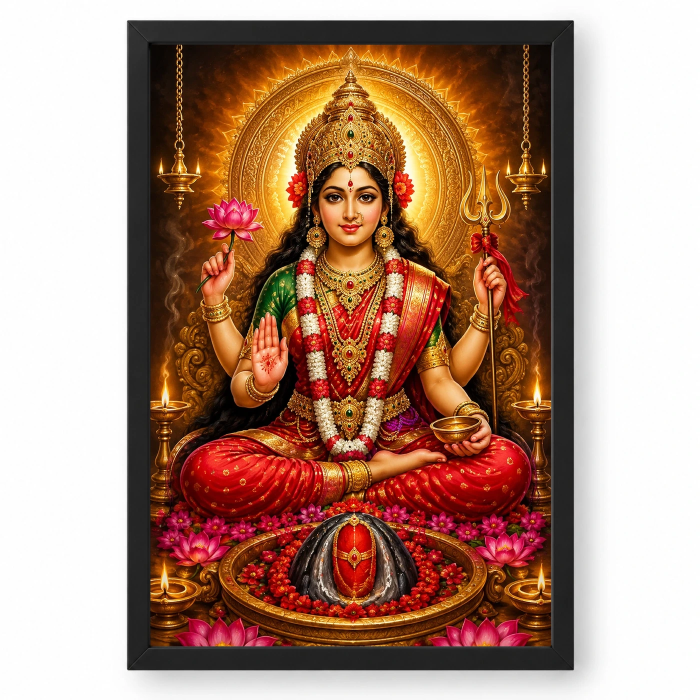 Kamakhya Devi Peaceful Home Mandir Composition Photo Frame