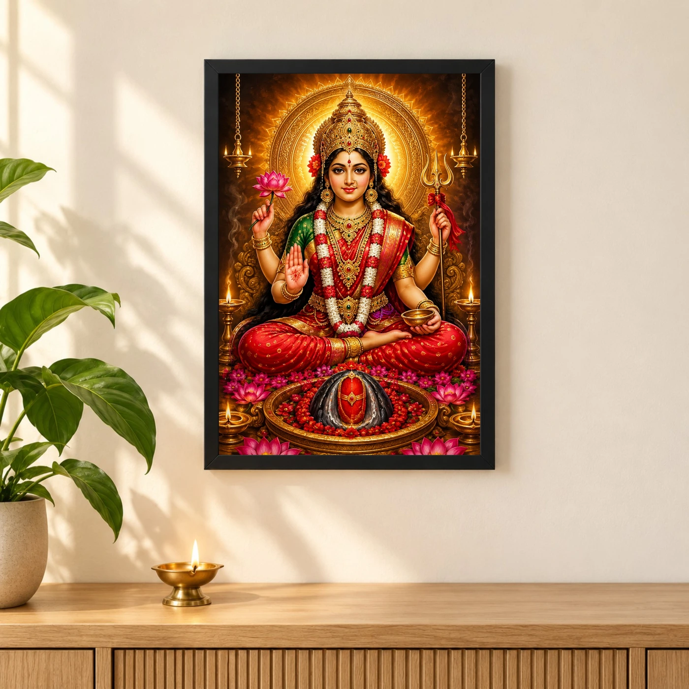 Kamakhya Devi Peaceful Home Mandir Composition Photo Frame, view 3