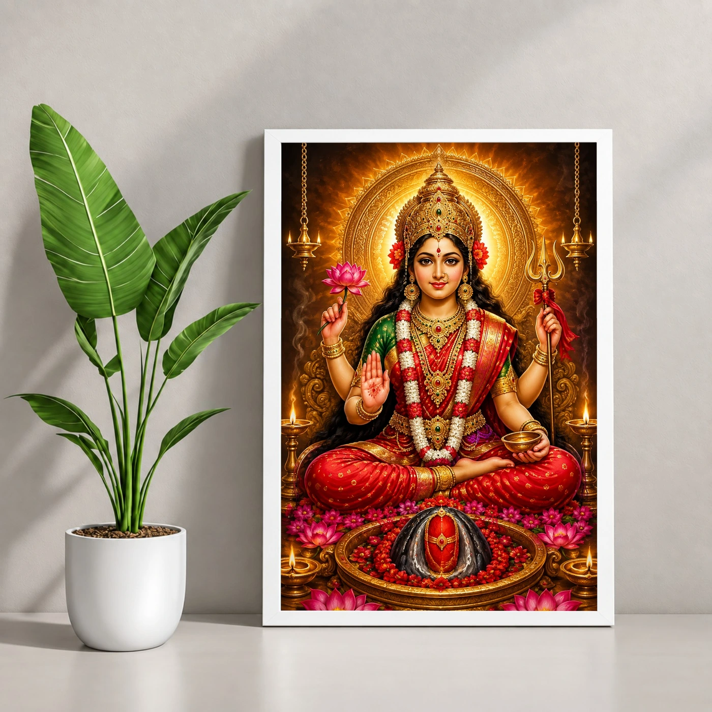 Kamakhya Devi Peaceful Home Mandir Composition Photo Frame, view 4