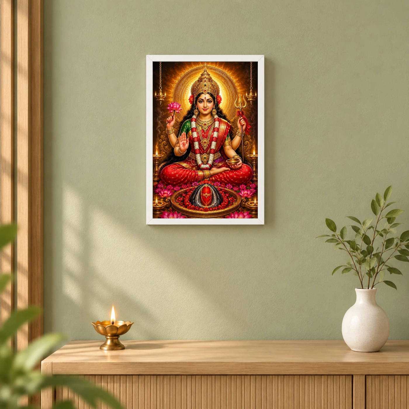 Kamakhya Devi Peaceful Home Mandir Composition Photo Frame, view 6