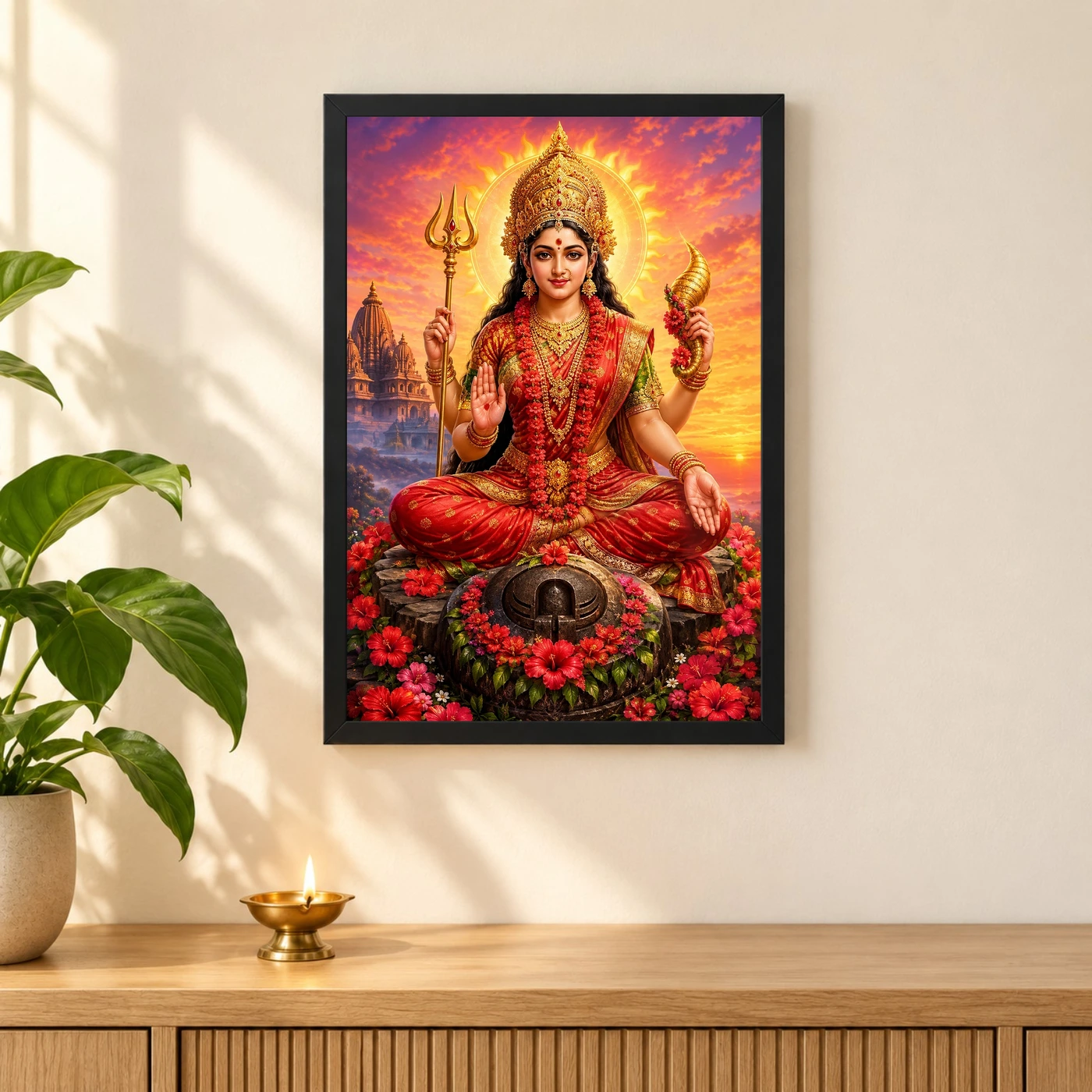 Kamakhya Devi Serene Sunrise Blessing Photo Frame, view 3