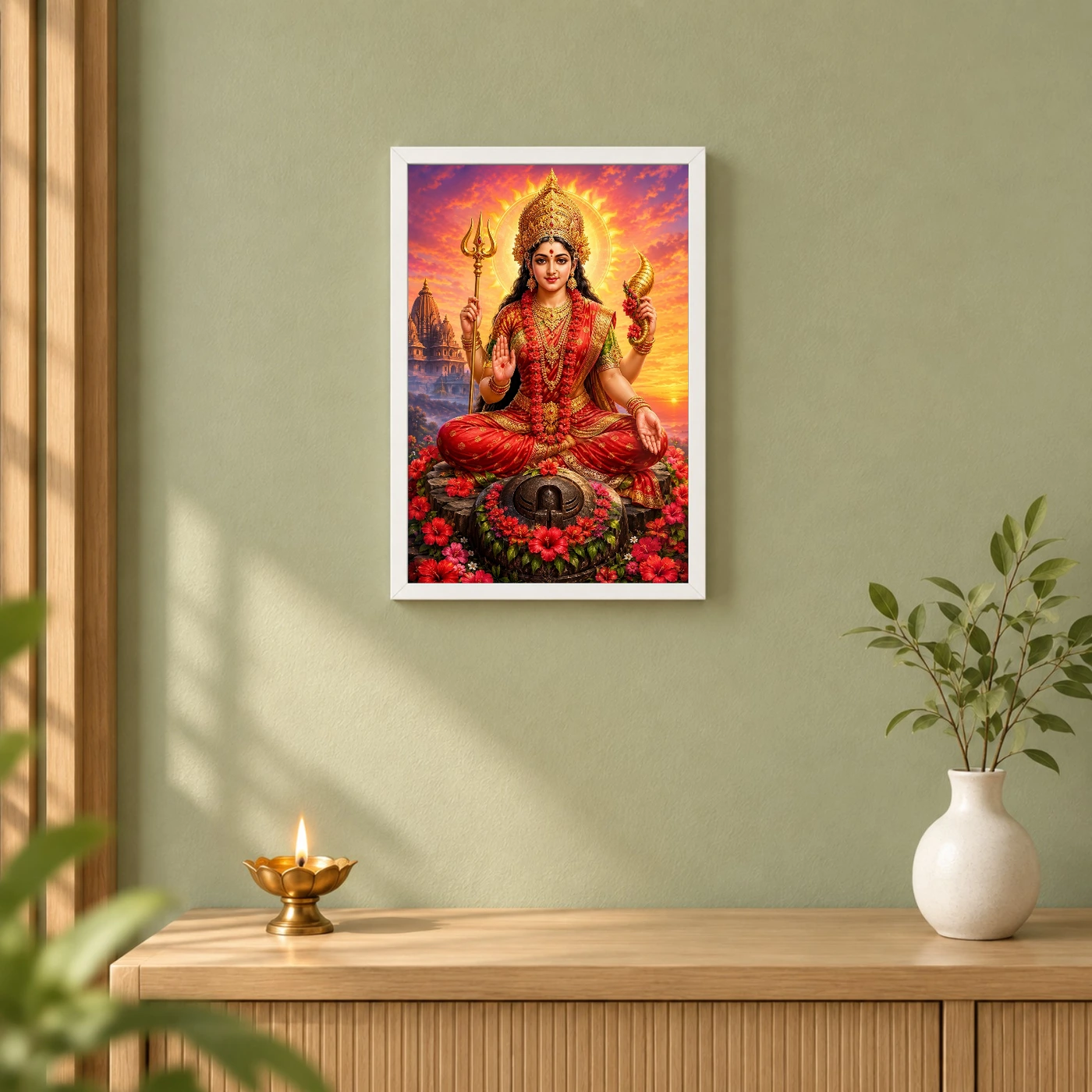 Kamakhya Devi Serene Sunrise Blessing Photo Frame, view 6