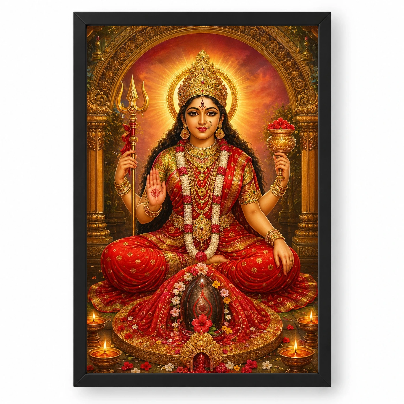 Kamakhya Devi Traditional Indian Miniature-Inspired Devotional Art Photo Frame